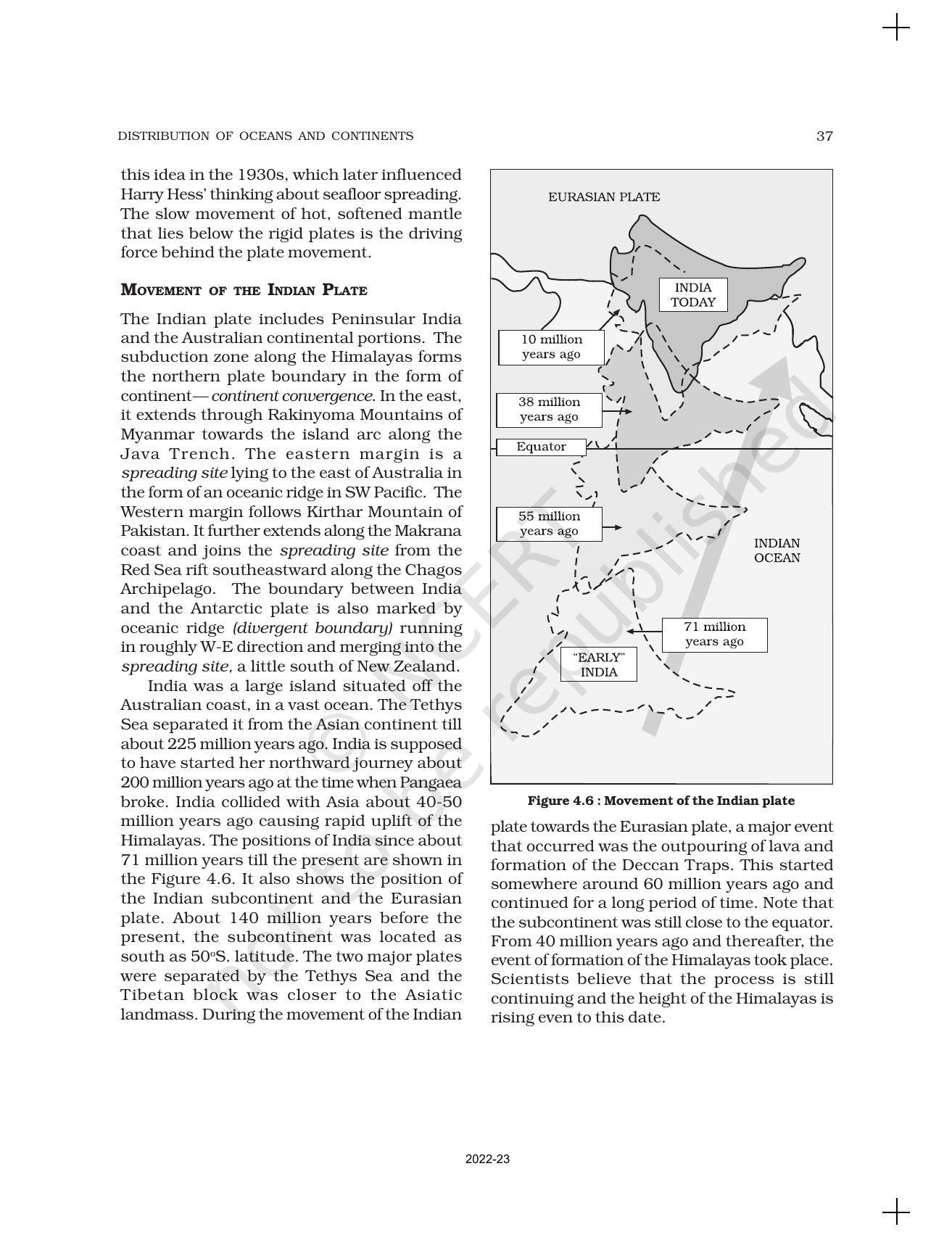 NCERT Book for Class 11 Geography (Part-I) Chapter 4 Distribution of Oceans and Continents - Page 8