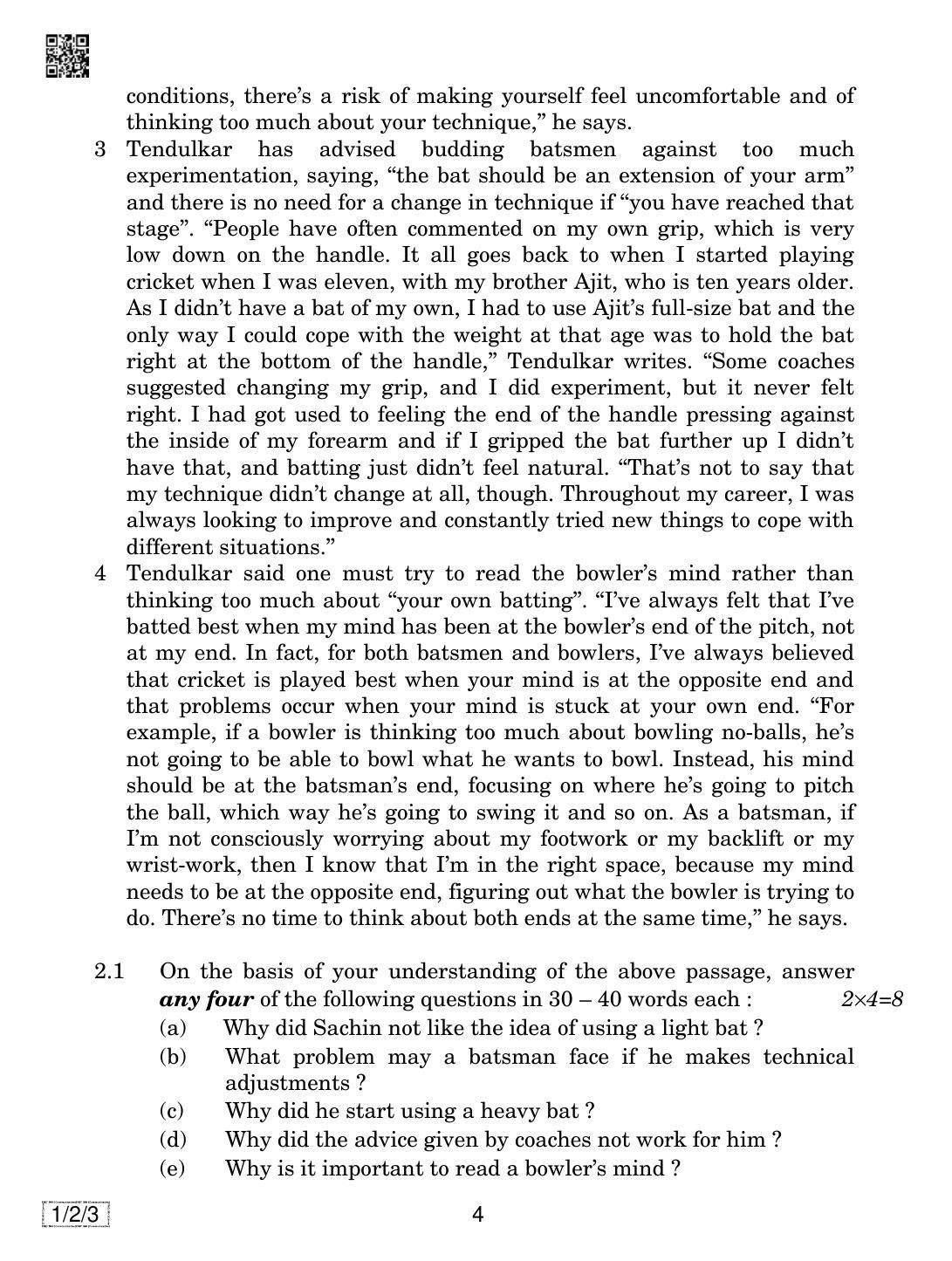CBSE Class 10 1-2-3 ENGLISH COMMUNICATIVE 2019 Question Paper - Page 4