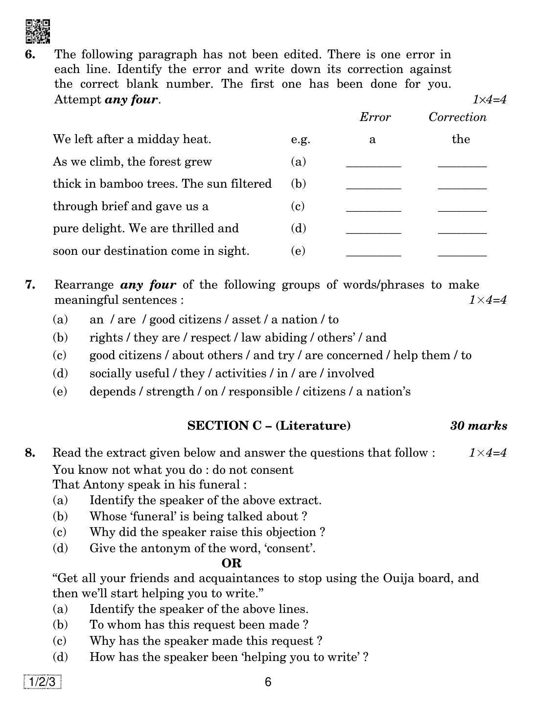 CBSE Class 10 1-2-3 ENGLISH COMMUNICATIVE 2019 Question Paper - Page 6