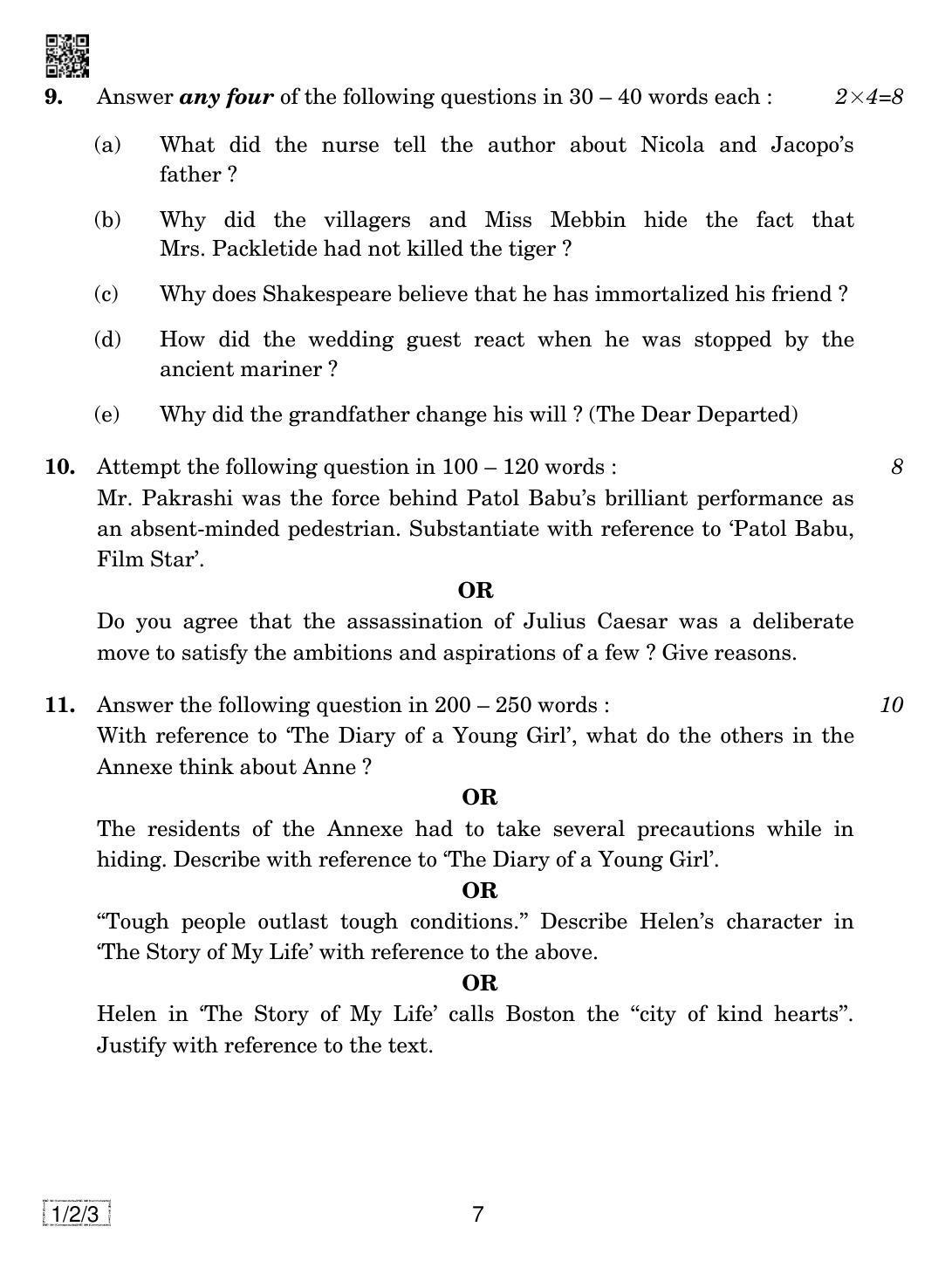 CBSE Class 10 1-2-3 ENGLISH COMMUNICATIVE 2019 Question Paper - Page 7