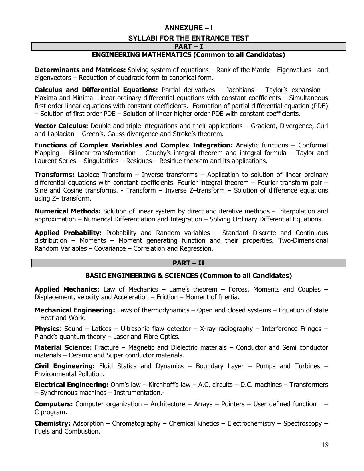 CEETA PG Syllabus - Page 1