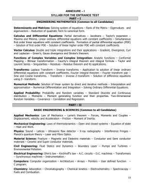 CEETA PG Syllabus