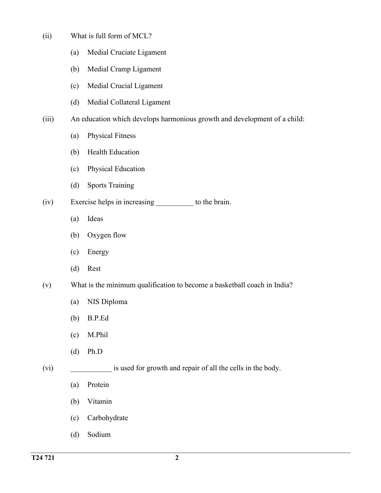 ICSE Class 10 Physical Education 2024 Question Paper - Page 2
