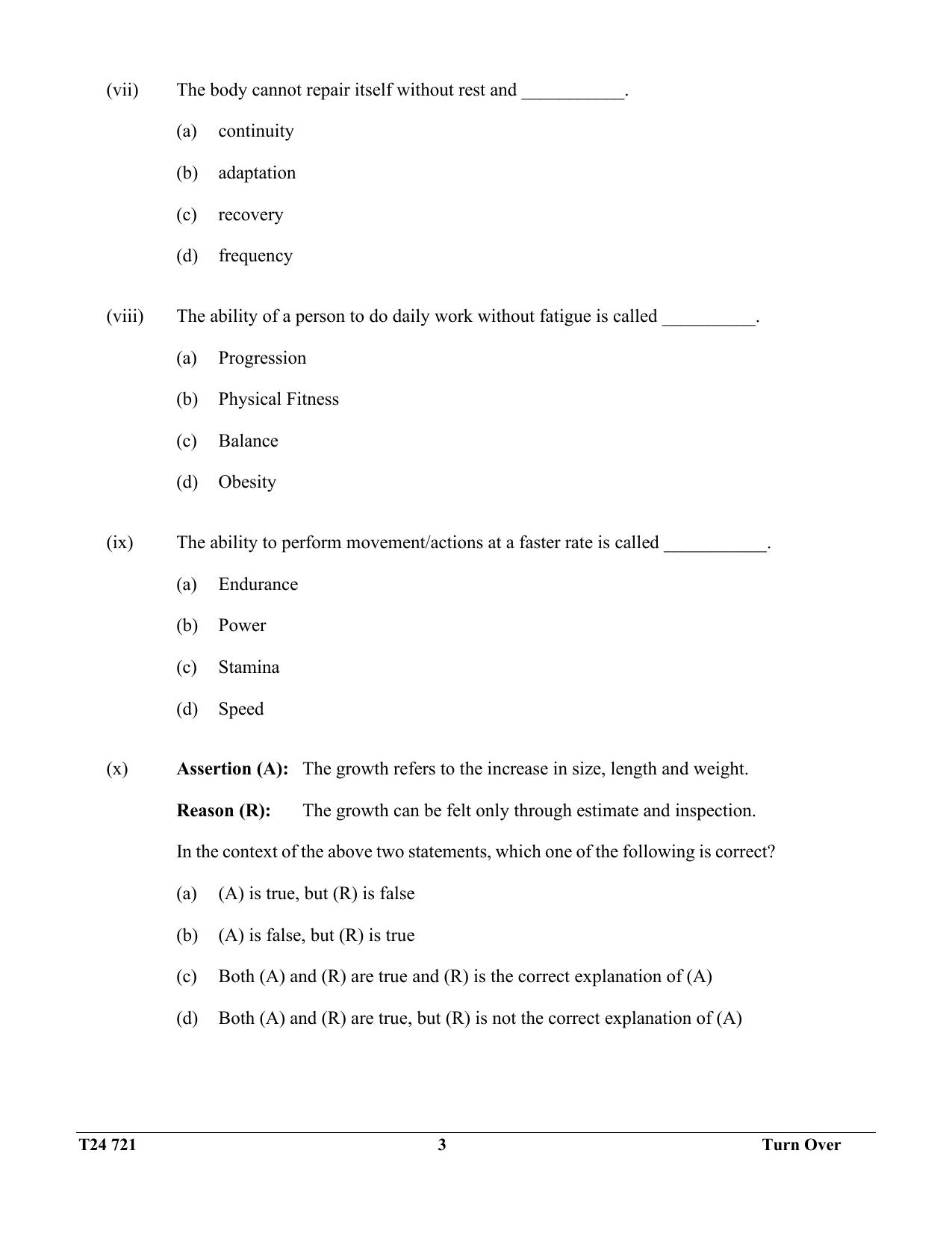ICSE Class 10 Physical Education 2024 Question Paper - Page 3
