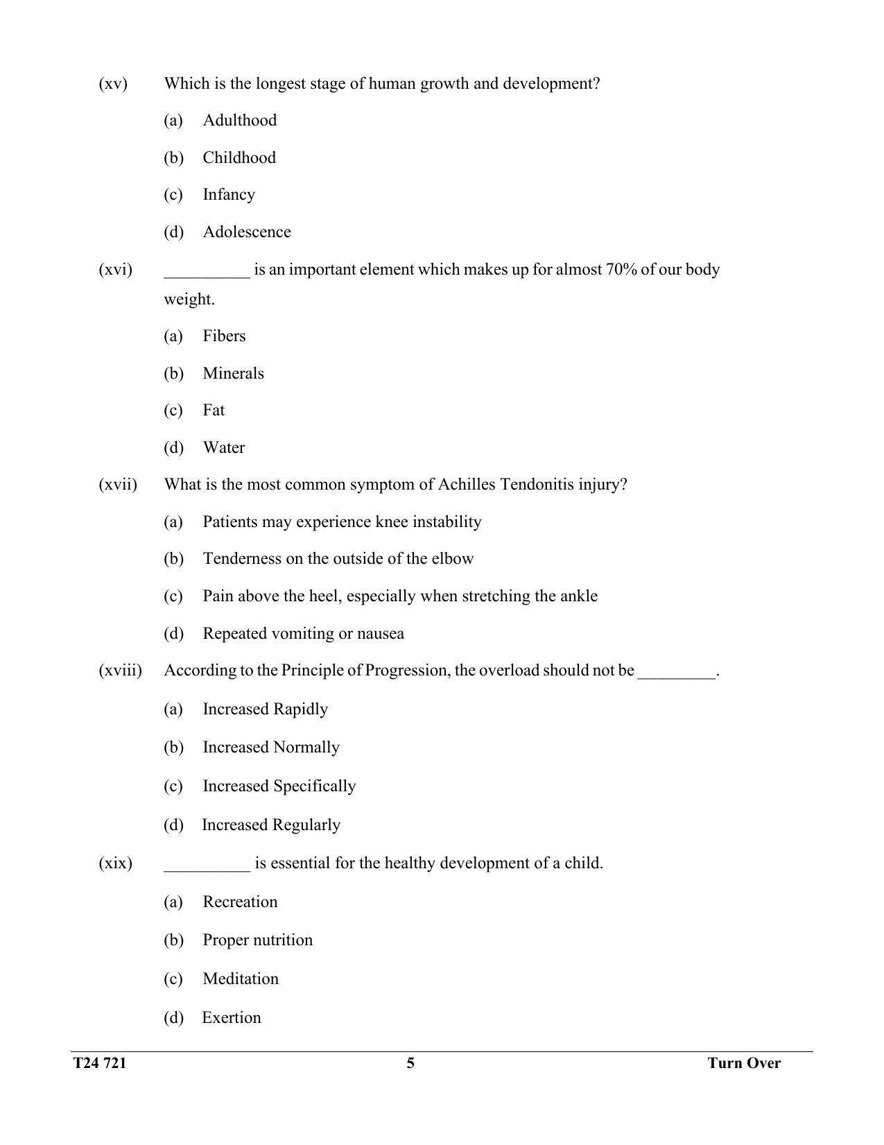 ICSE Class 10 Physical Education 2024 Question Paper - Page 5