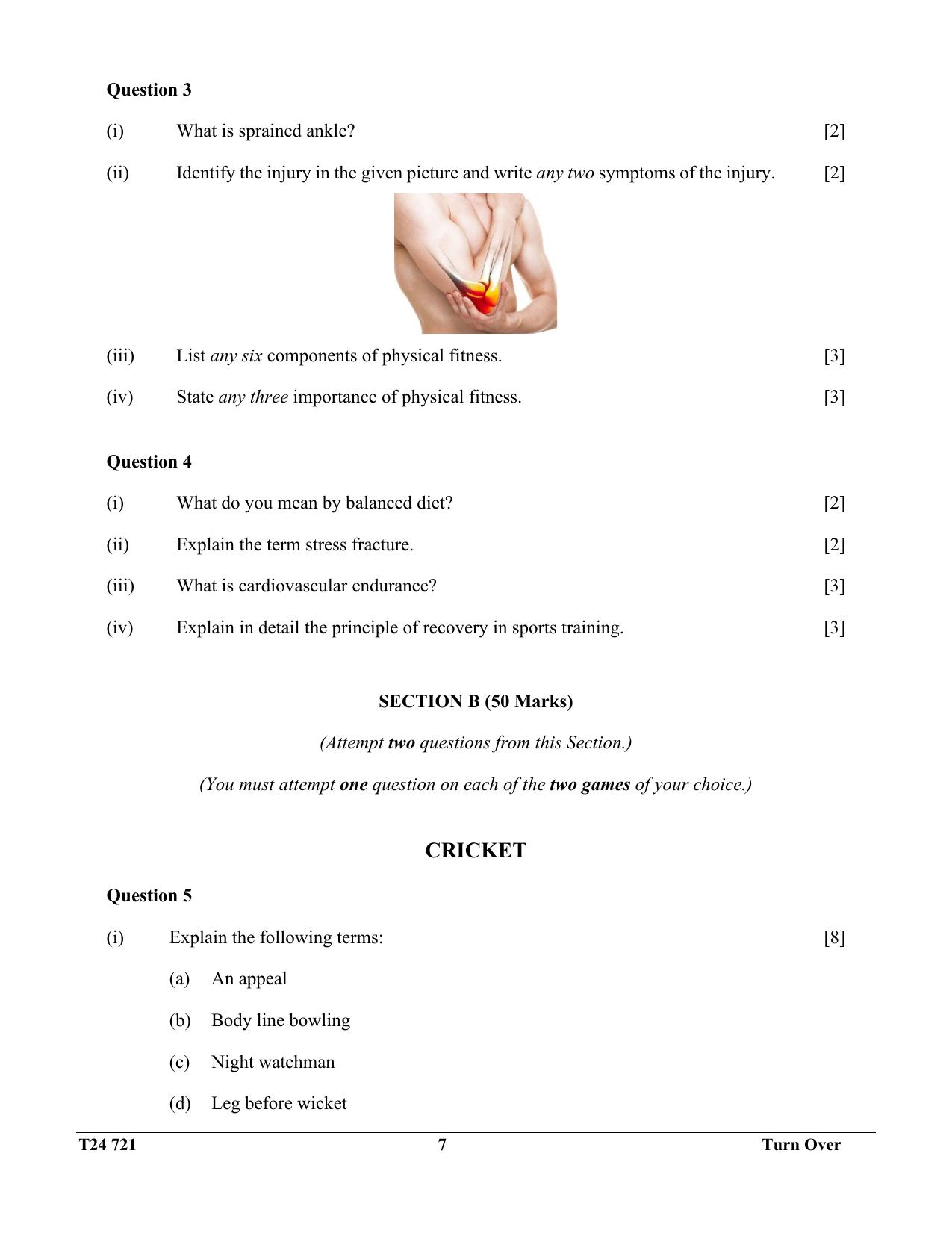 ICSE Class 10 Physical Education 2024 Question Paper - Page 7