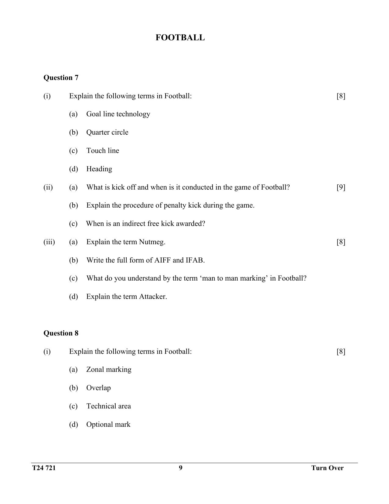 ICSE Class 10 Physical Education 2024 Question Paper - Page 9