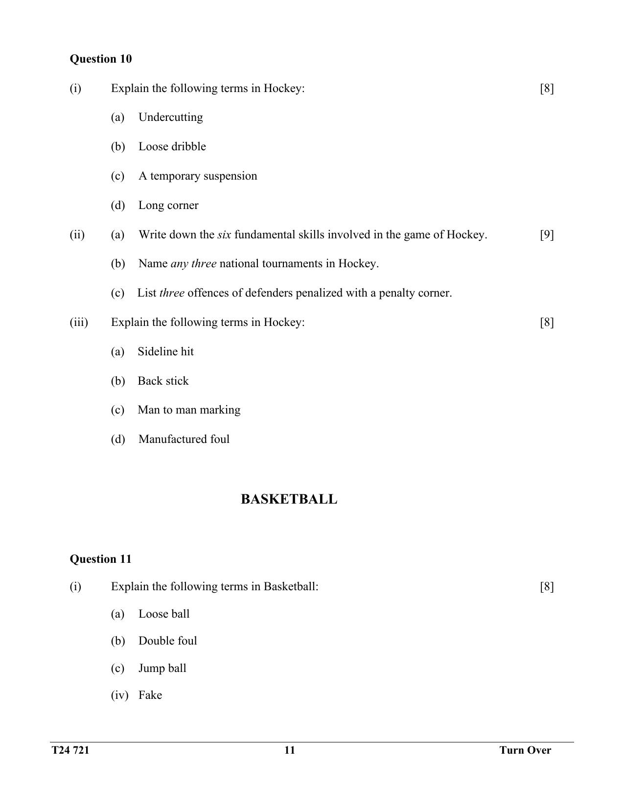 ICSE Class 10 Physical Education 2024 Question Paper - Page 11
