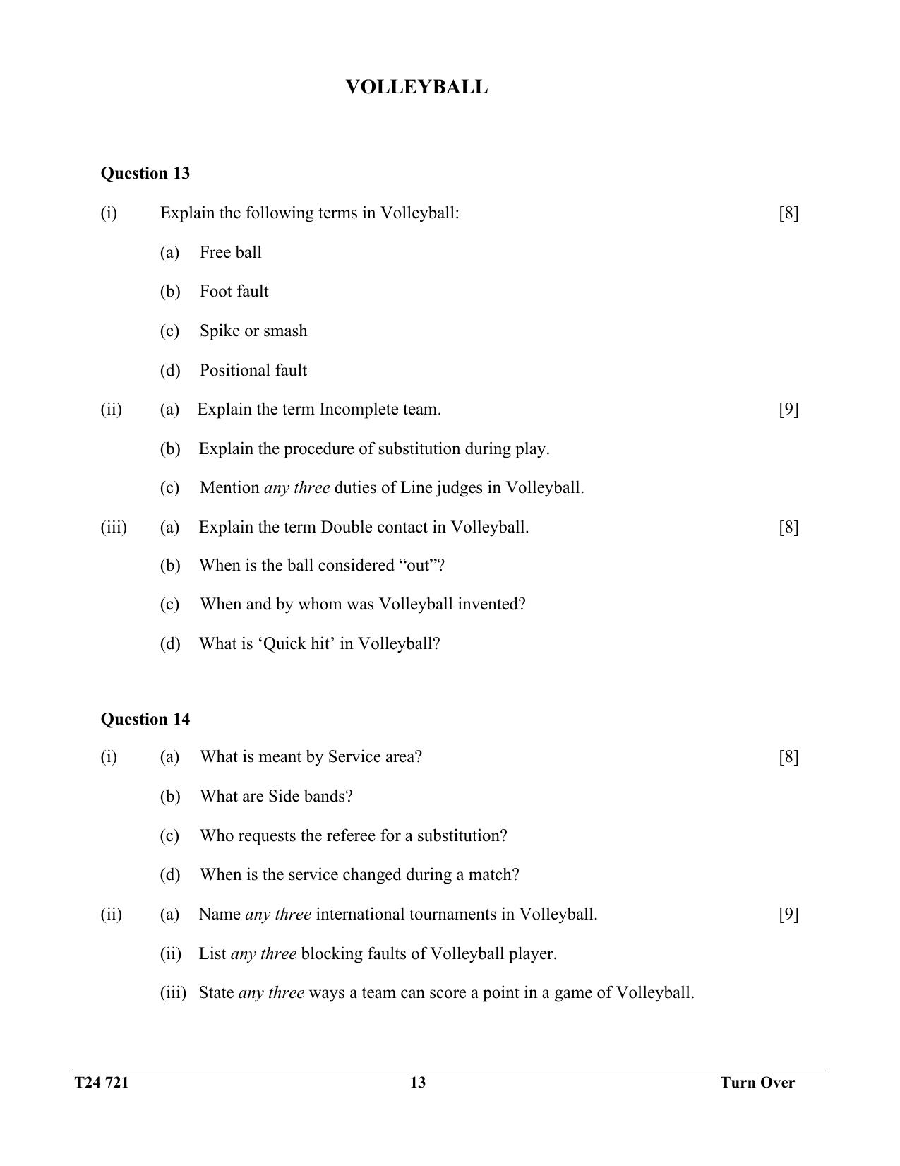 ICSE Class 10 Physical Education 2024 Question Paper - Page 13
