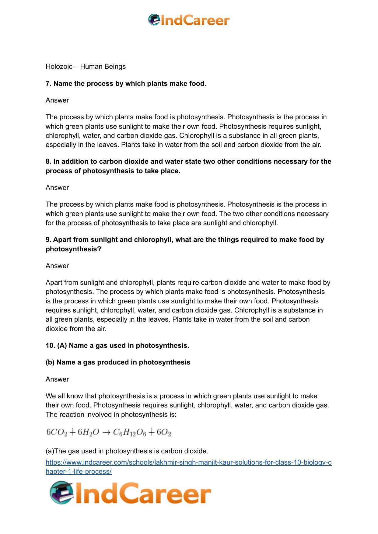 Lakhmir Singh Manjit Kaur  Solutions for Class 10 Biology: Chapter 1- Life Process - Page 4