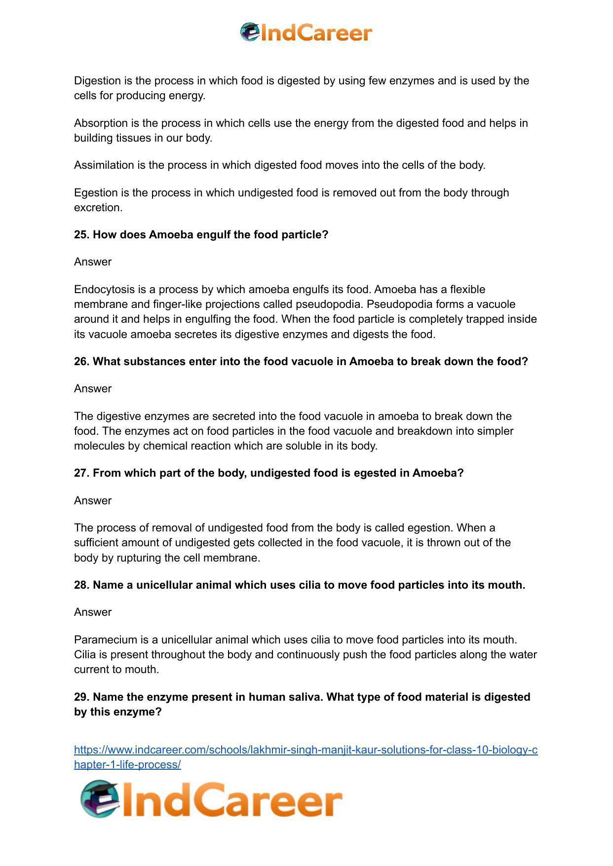 Lakhmir Singh Manjit Kaur  Solutions for Class 10 Biology: Chapter 1- Life Process - Page 9