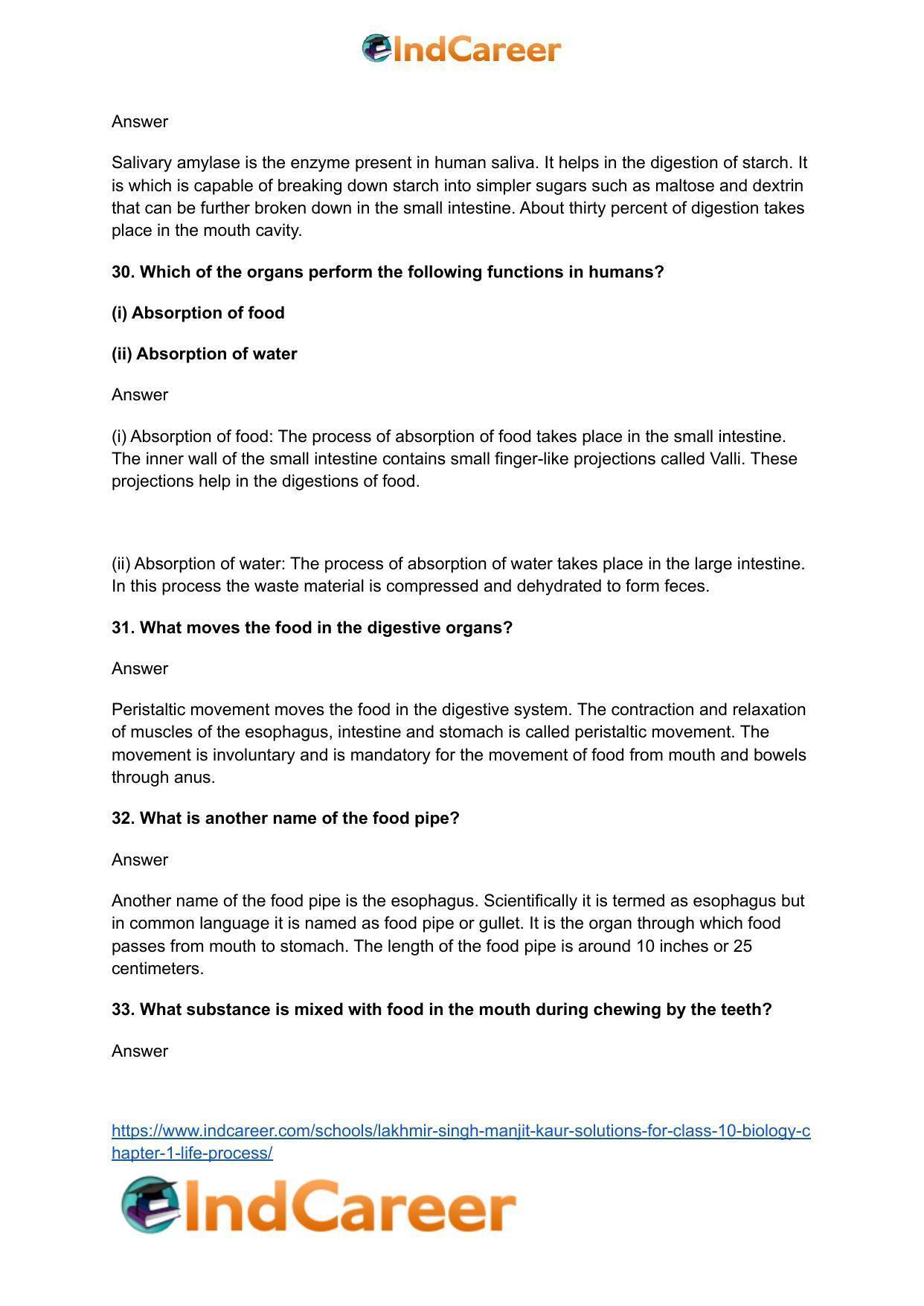 Lakhmir Singh Manjit Kaur  Solutions for Class 10 Biology: Chapter 1- Life Process - Page 10