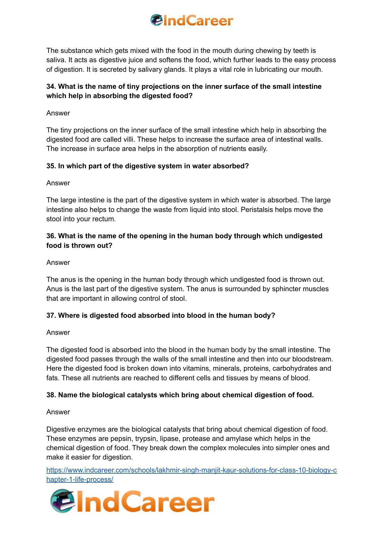 Lakhmir Singh Manjit Kaur  Solutions for Class 10 Biology: Chapter 1- Life Process - Page 11