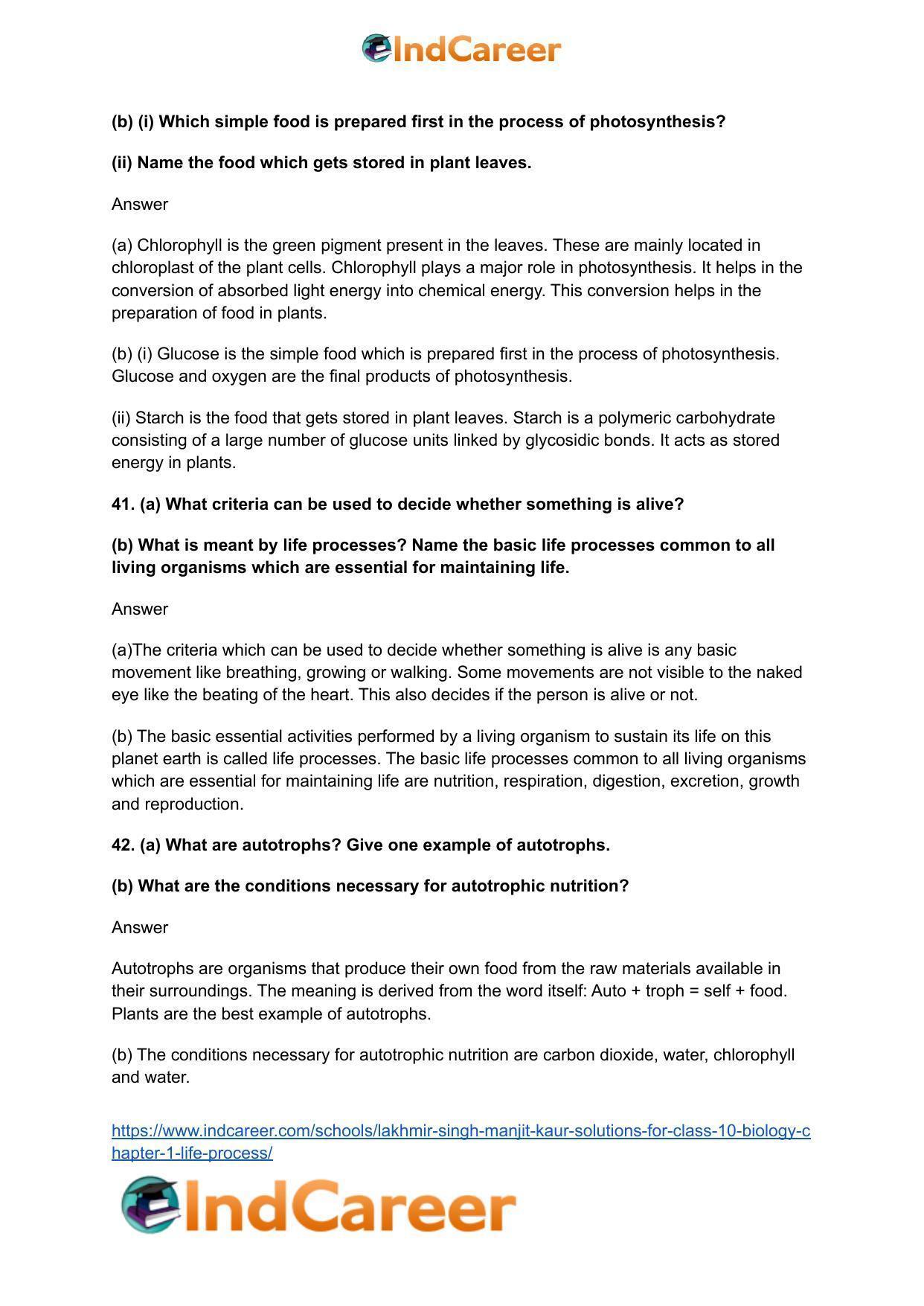 Lakhmir Singh Manjit Kaur  Solutions for Class 10 Biology: Chapter 1- Life Process - Page 13
