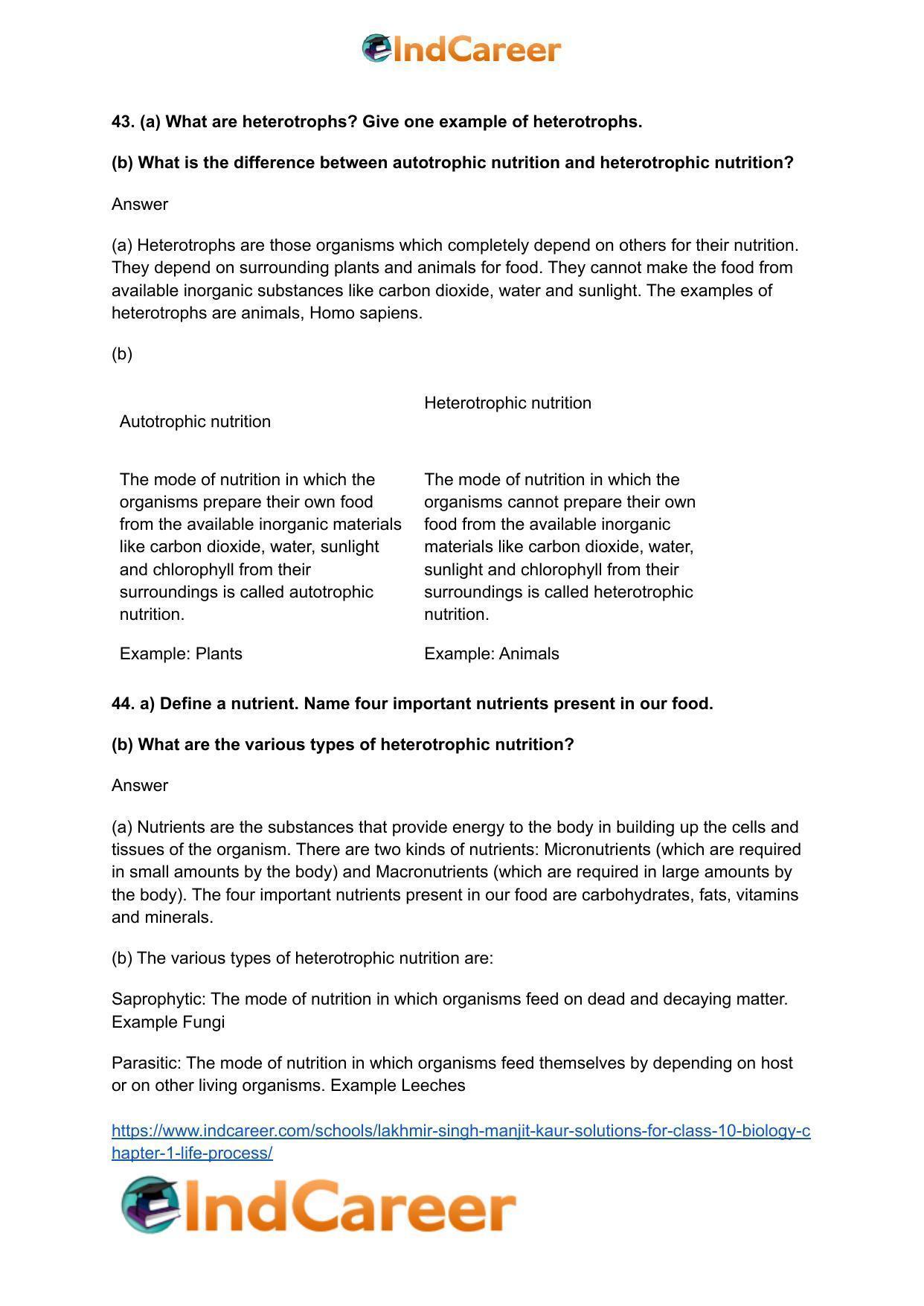 Lakhmir Singh Manjit Kaur  Solutions for Class 10 Biology: Chapter 1- Life Process - Page 14