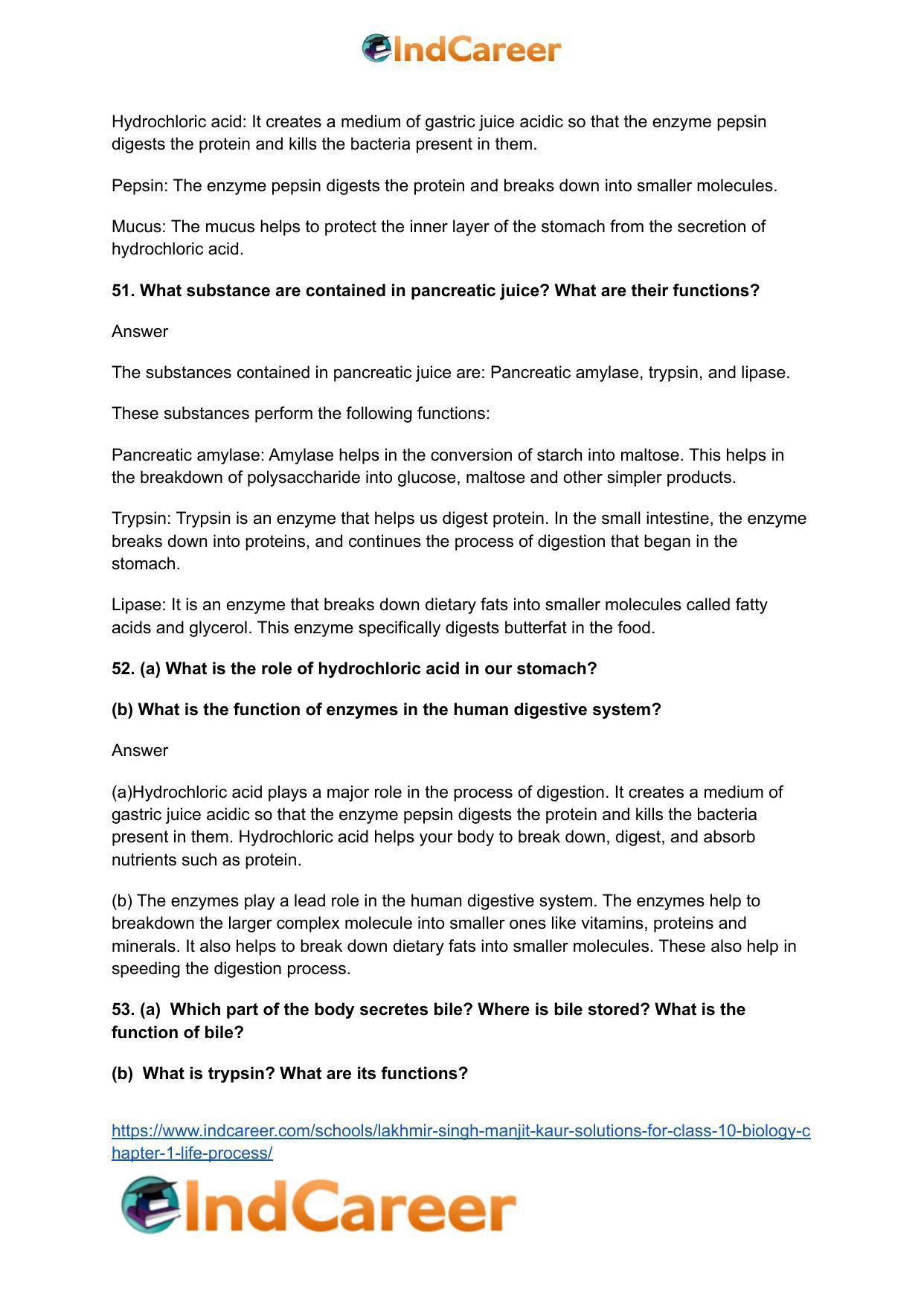 Lakhmir Singh Manjit Kaur  Solutions for Class 10 Biology: Chapter 1- Life Process - Page 17