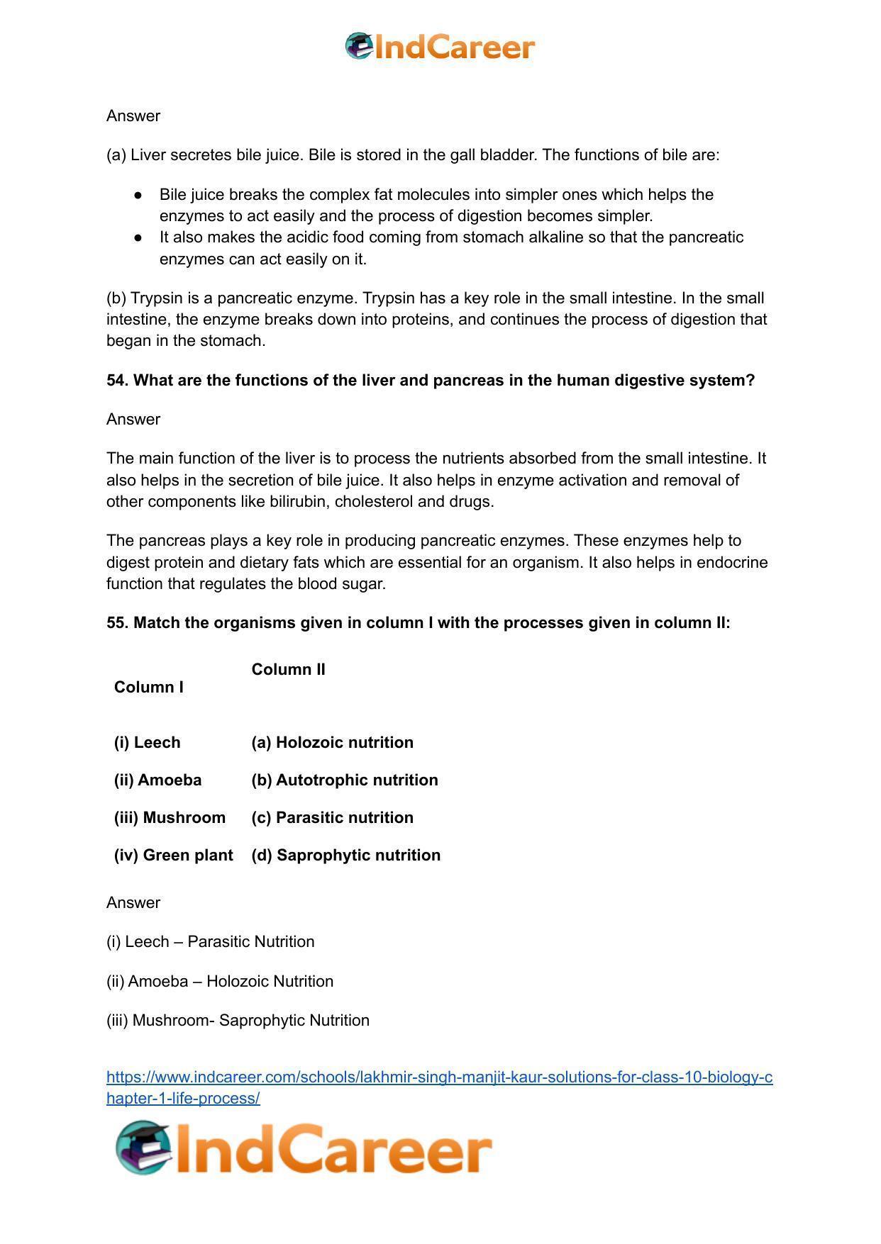 Lakhmir Singh Manjit Kaur  Solutions for Class 10 Biology: Chapter 1- Life Process - Page 18