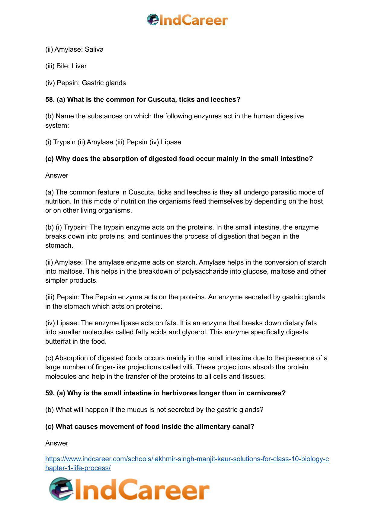 Lakhmir Singh Manjit Kaur  Solutions for Class 10 Biology: Chapter 1- Life Process - Page 20