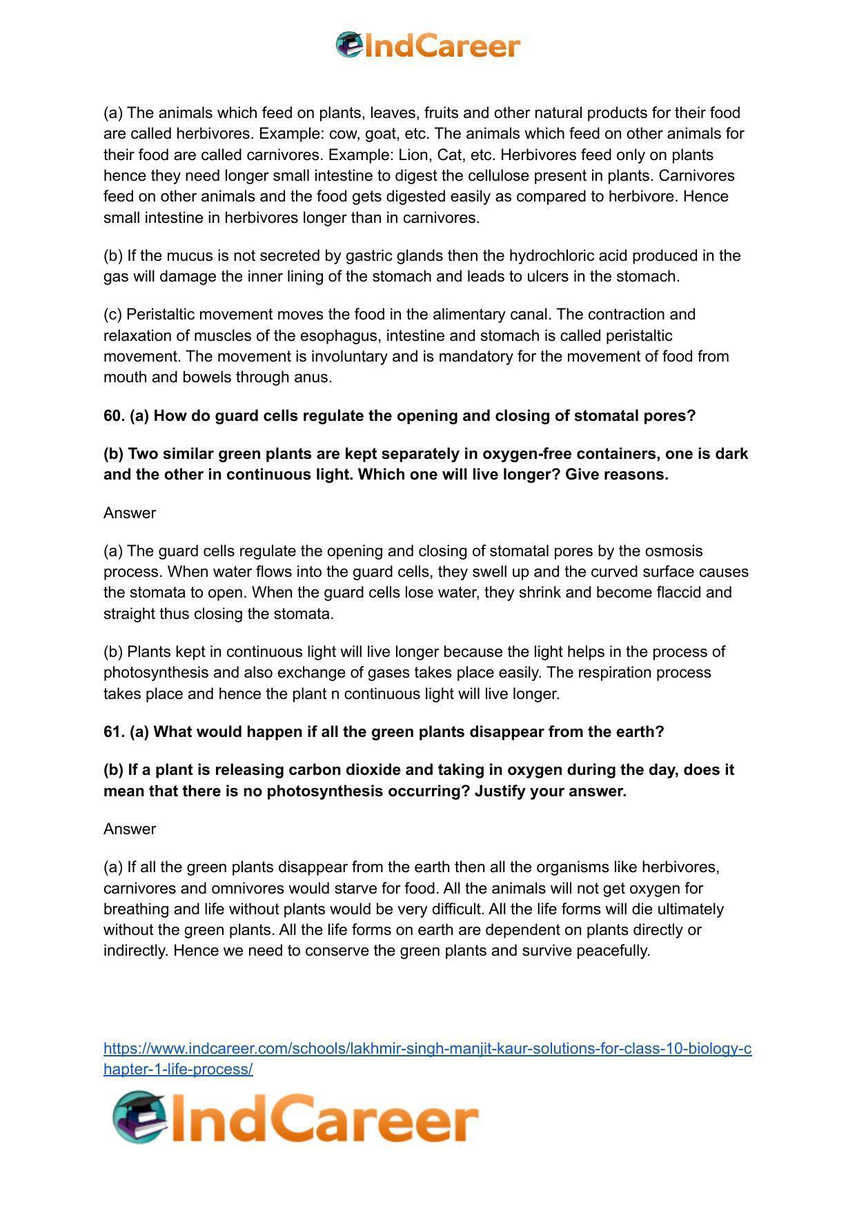 Lakhmir Singh Manjit Kaur  Solutions for Class 10 Biology: Chapter 1- Life Process - Page 21