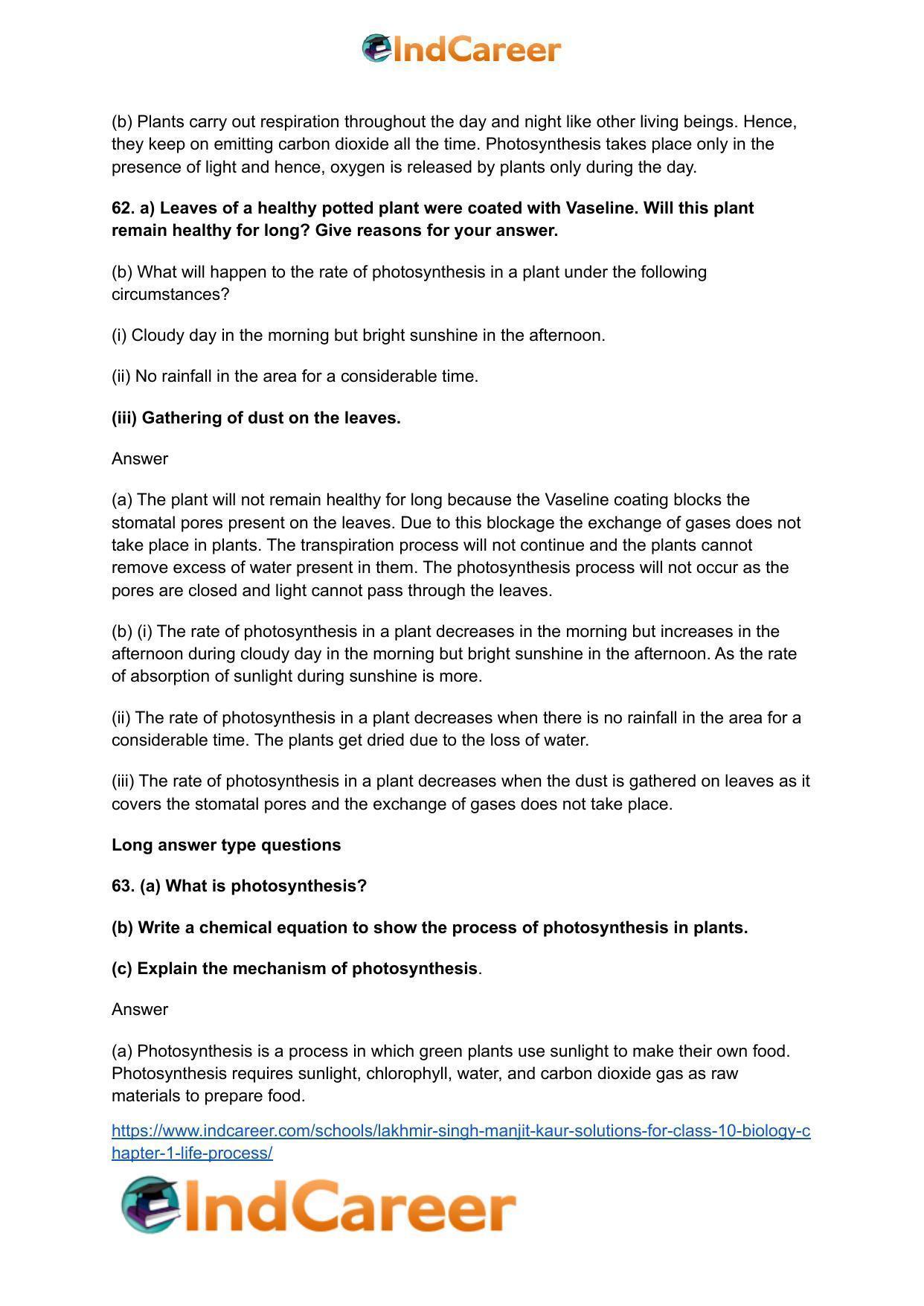 Lakhmir Singh Manjit Kaur  Solutions for Class 10 Biology: Chapter 1- Life Process - Page 22