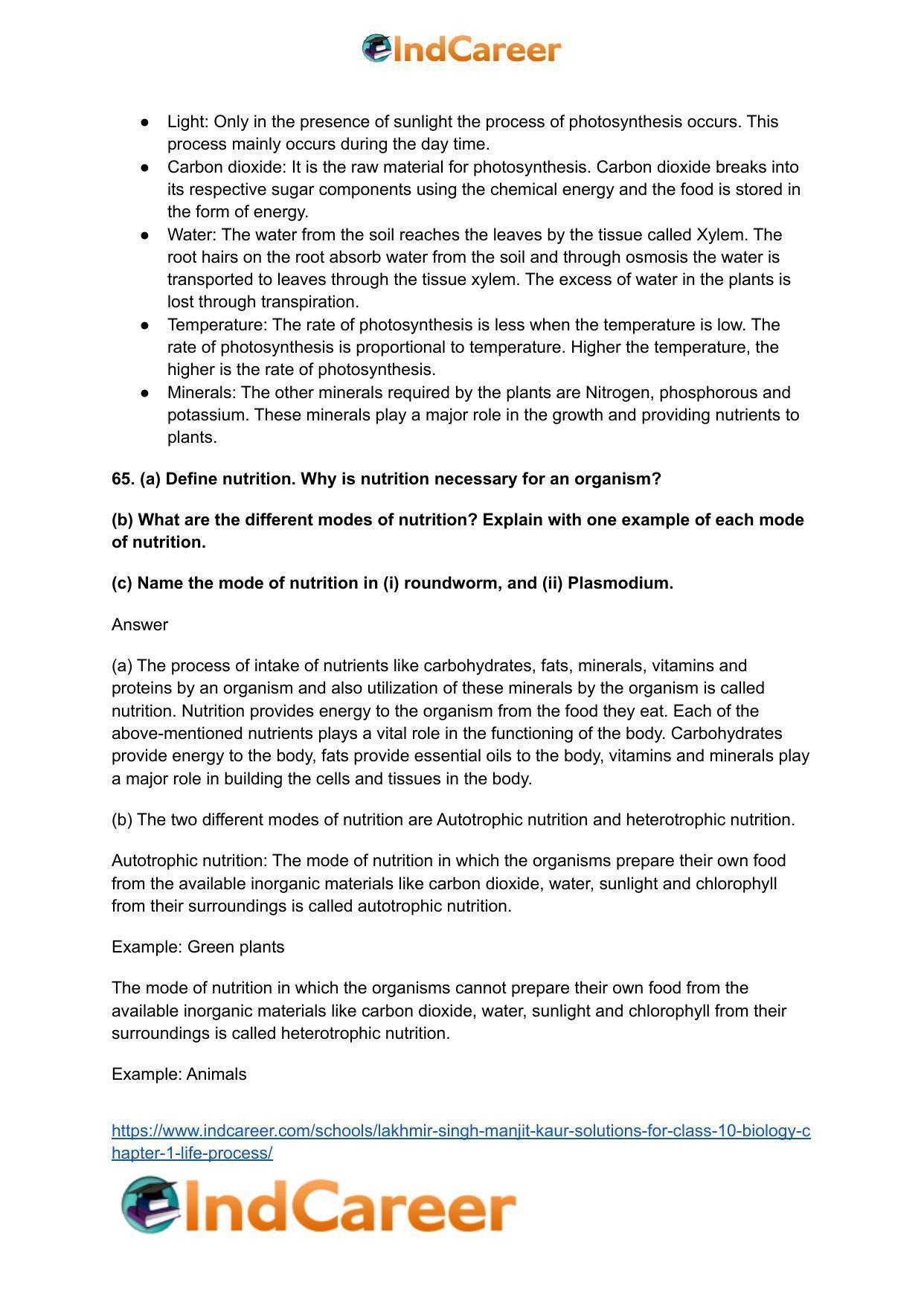 Lakhmir Singh Manjit Kaur  Solutions for Class 10 Biology: Chapter 1- Life Process - Page 25