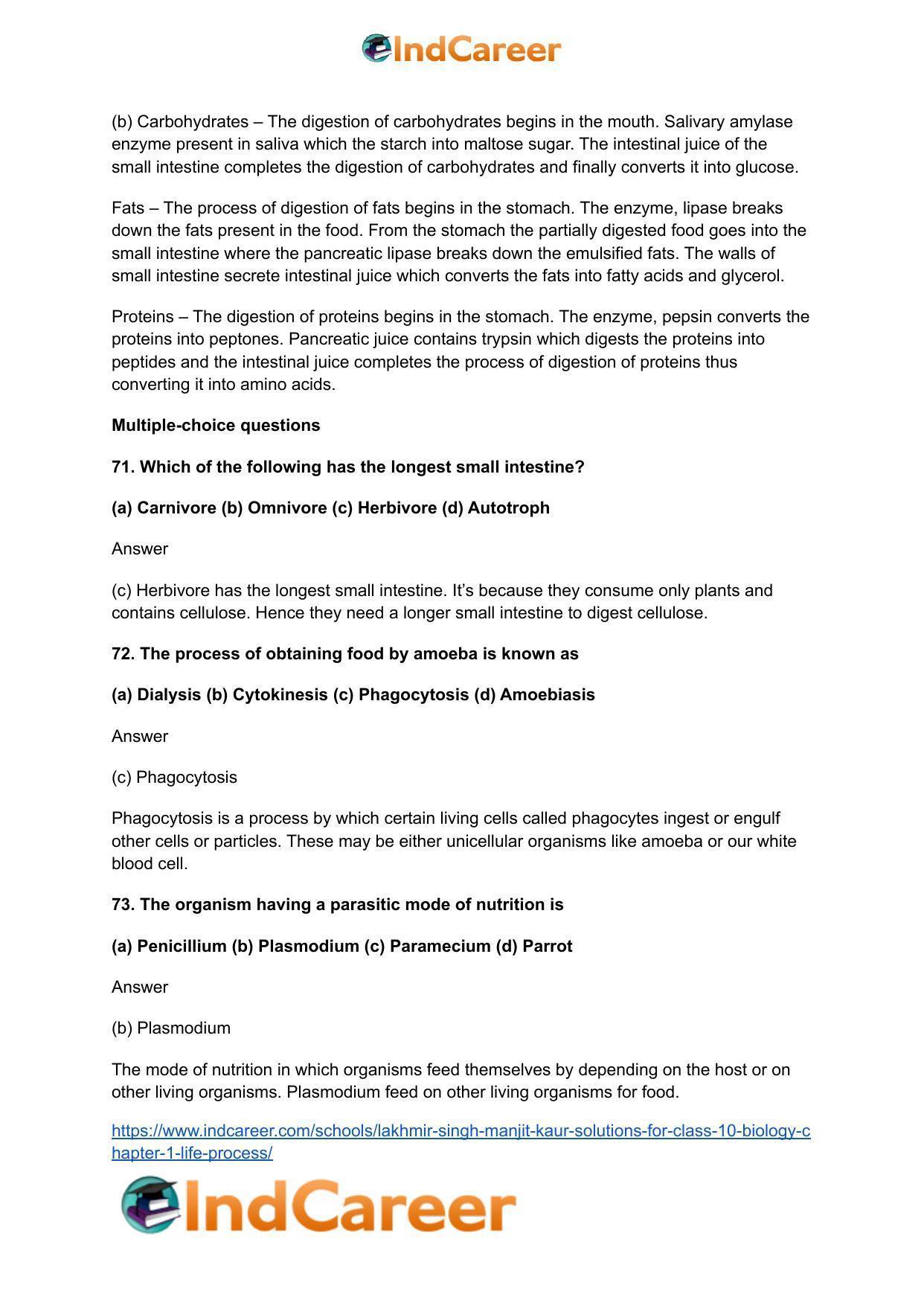 Lakhmir Singh Manjit Kaur  Solutions for Class 10 Biology: Chapter 1- Life Process - Page 32