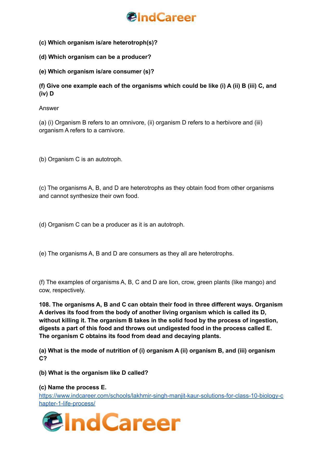 Lakhmir Singh Manjit Kaur  Solutions for Class 10 Biology: Chapter 1- Life Process - Page 45