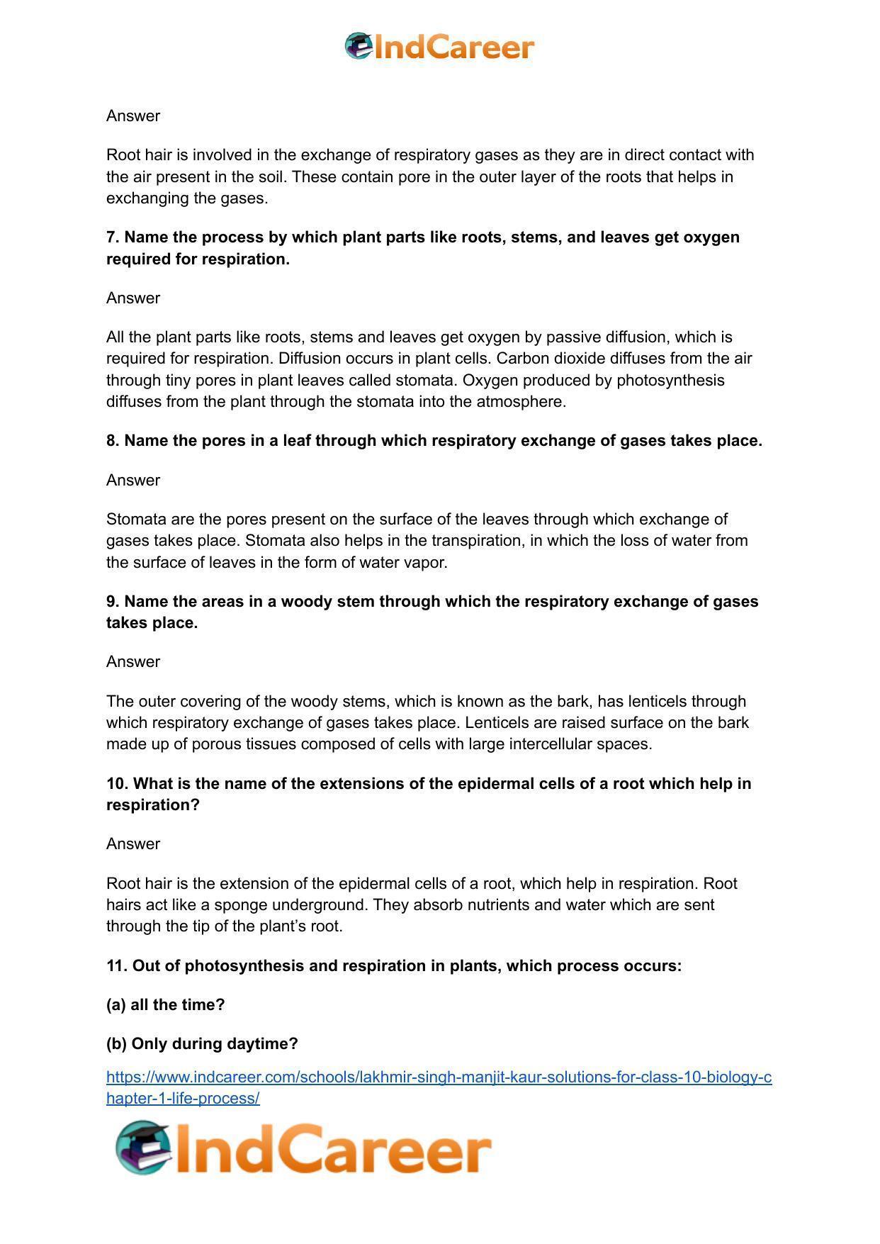 Lakhmir Singh Manjit Kaur  Solutions for Class 10 Biology: Chapter 1- Life Process - Page 49