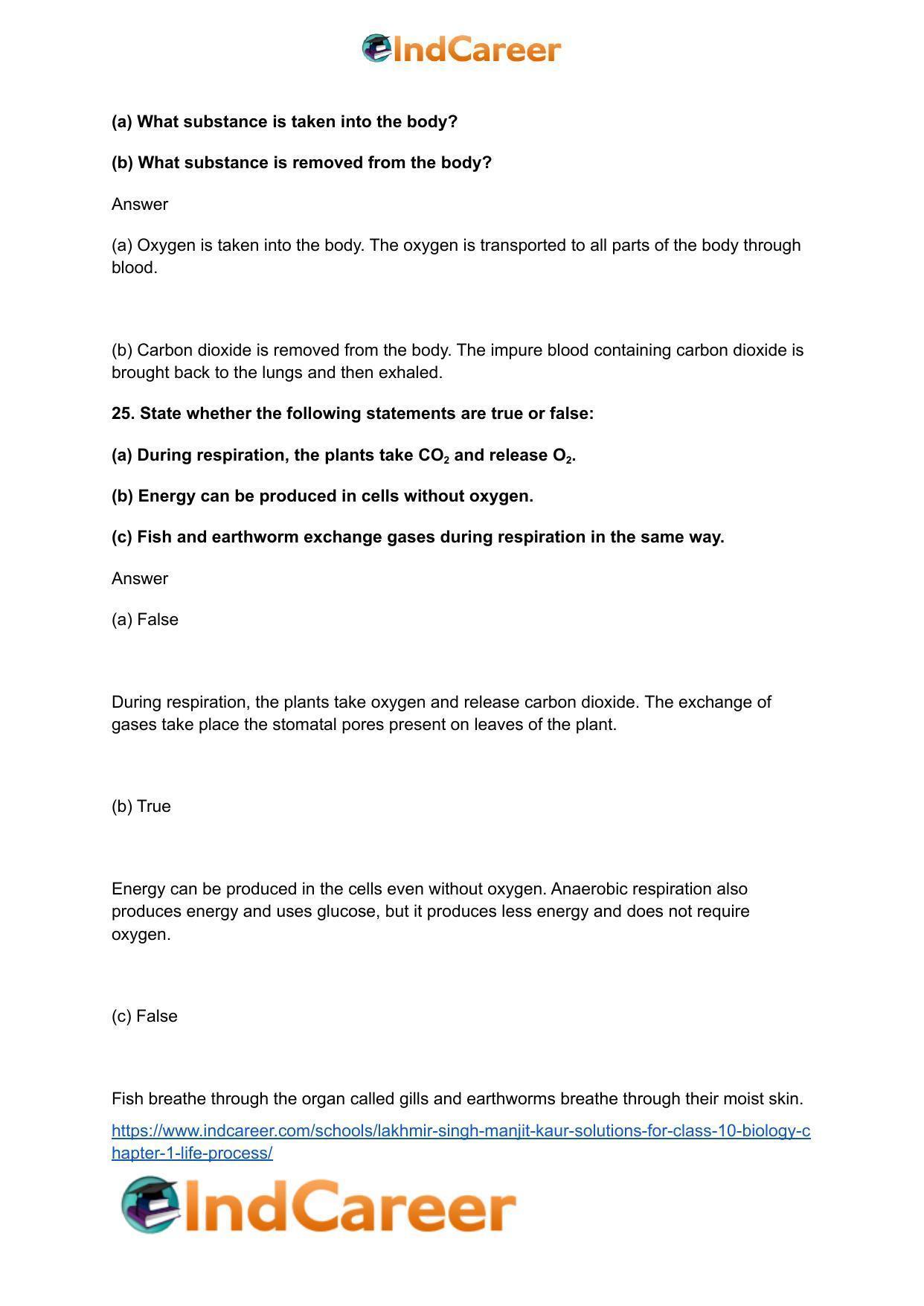 Lakhmir Singh Manjit Kaur  Solutions for Class 10 Biology: Chapter 1- Life Process - Page 52