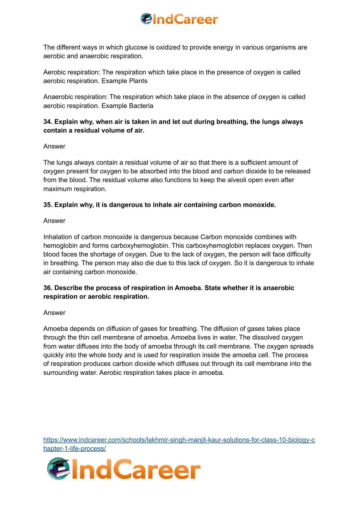 Lakhmir Singh Manjit Kaur  Solutions for Class 10 Biology: Chapter 1- Life Process - Page 56