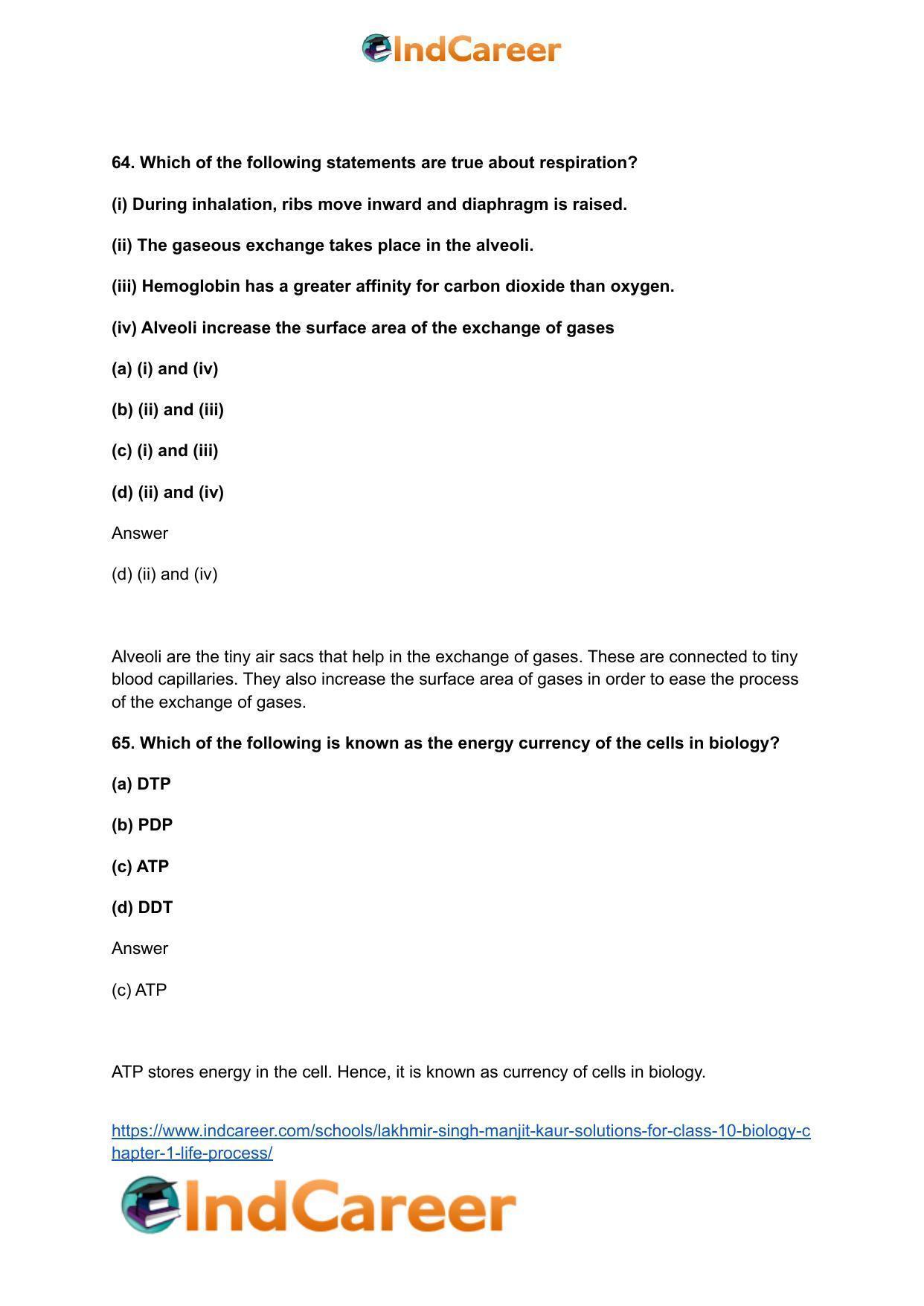 Lakhmir Singh Manjit Kaur  Solutions for Class 10 Biology: Chapter 1- Life Process - Page 70