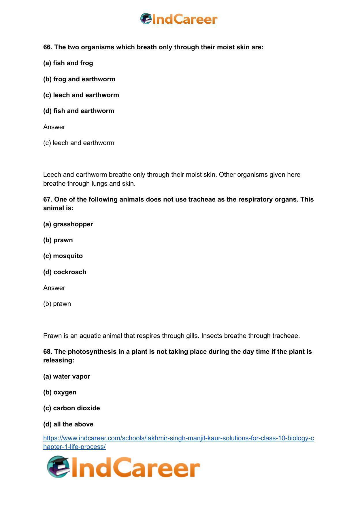 Lakhmir Singh Manjit Kaur  Solutions for Class 10 Biology: Chapter 1- Life Process - Page 71