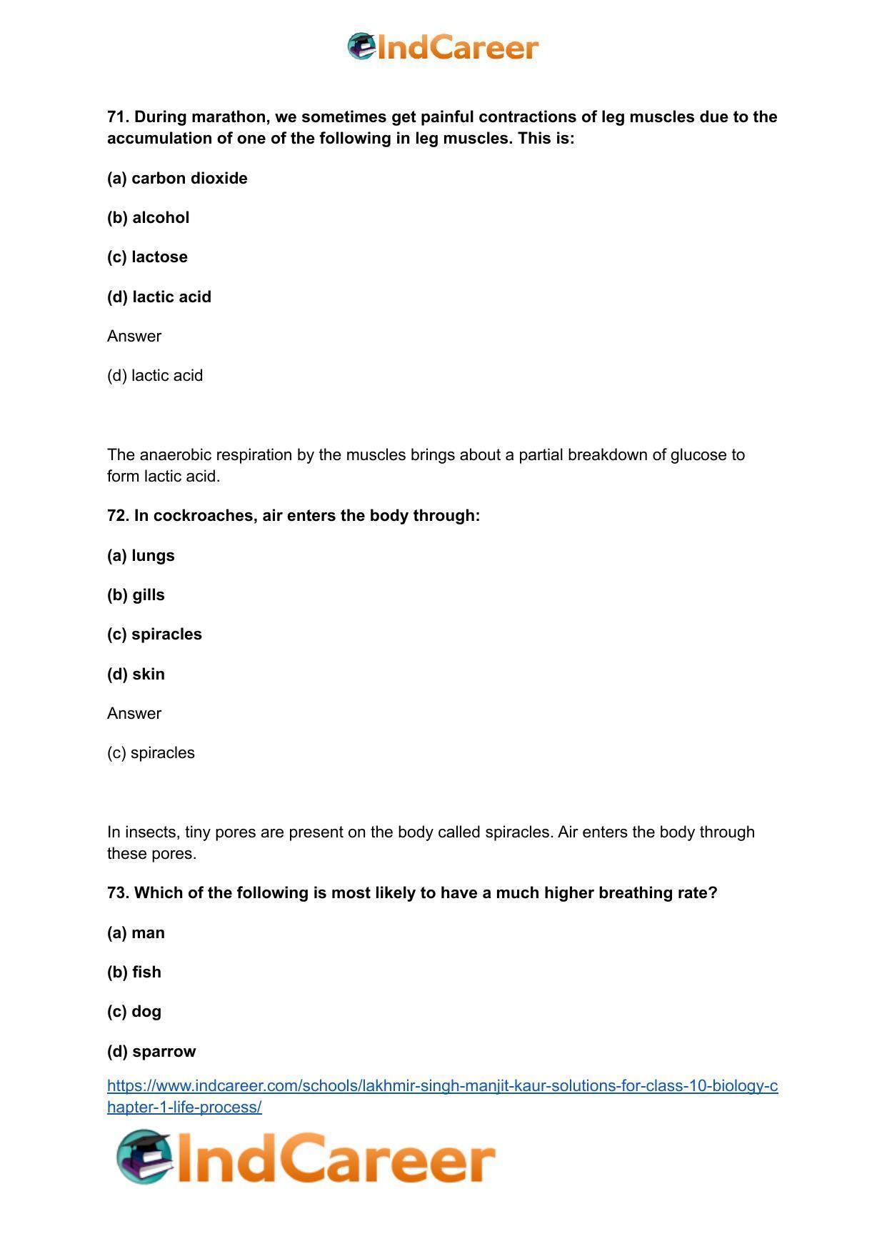 Lakhmir Singh Manjit Kaur  Solutions for Class 10 Biology: Chapter 1- Life Process - Page 73