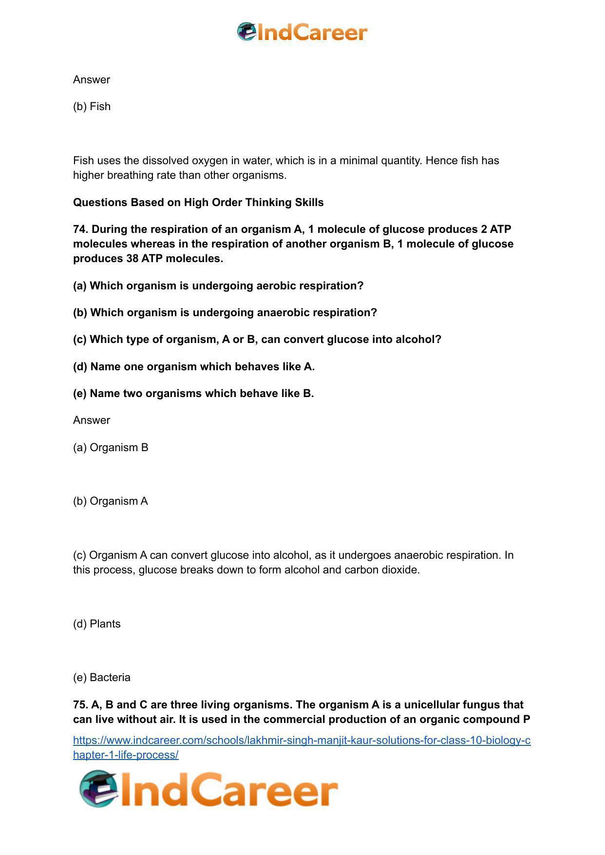 Lakhmir Singh Manjit Kaur  Solutions for Class 10 Biology: Chapter 1- Life Process - Page 74