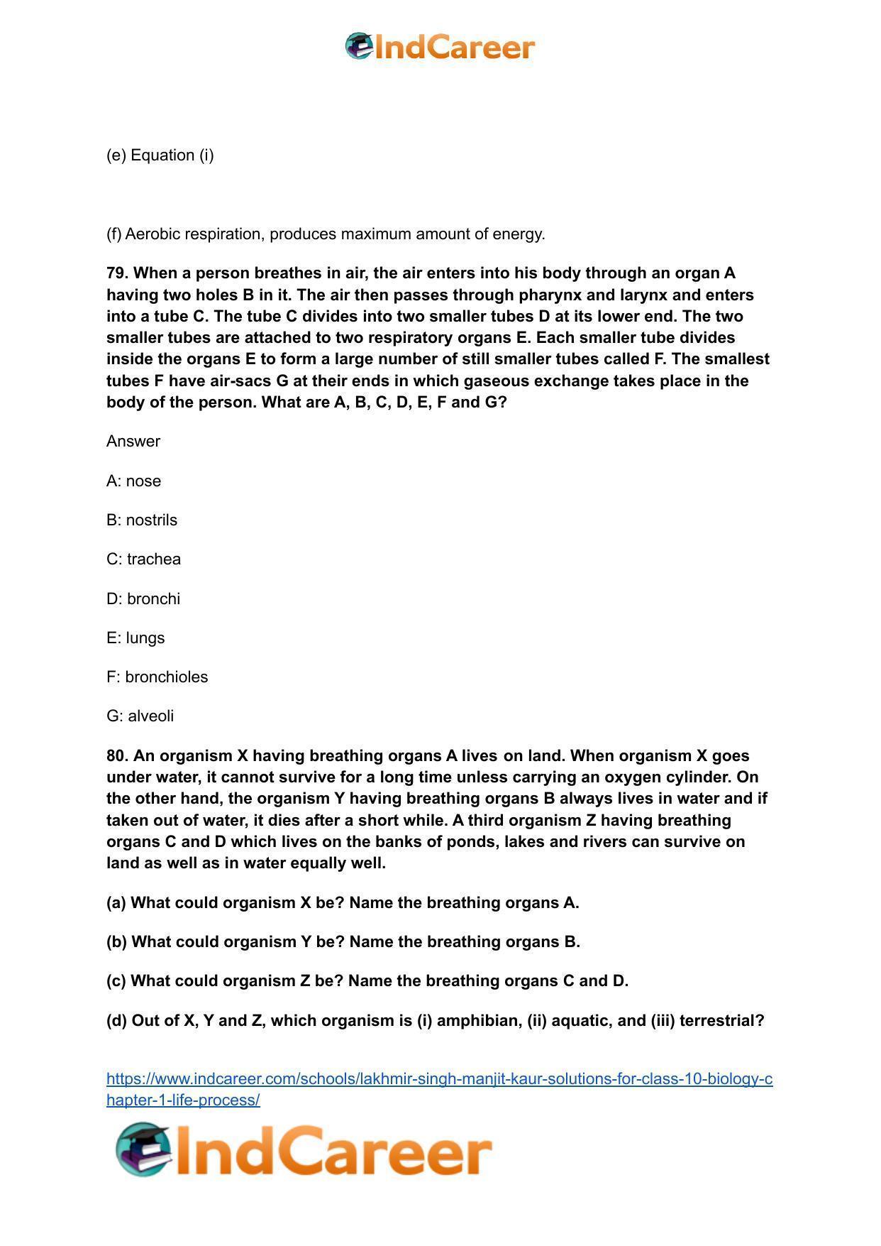 Lakhmir Singh Manjit Kaur  Solutions for Class 10 Biology: Chapter 1- Life Process - Page 78