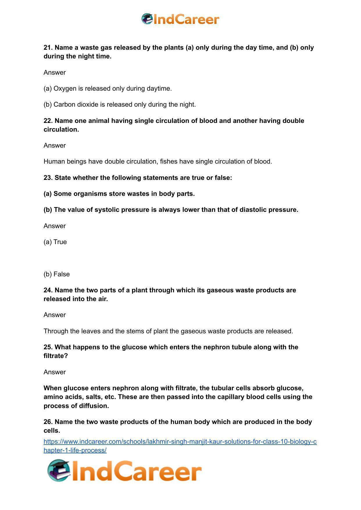Lakhmir Singh Manjit Kaur  Solutions for Class 10 Biology: Chapter 1- Life Process - Page 83
