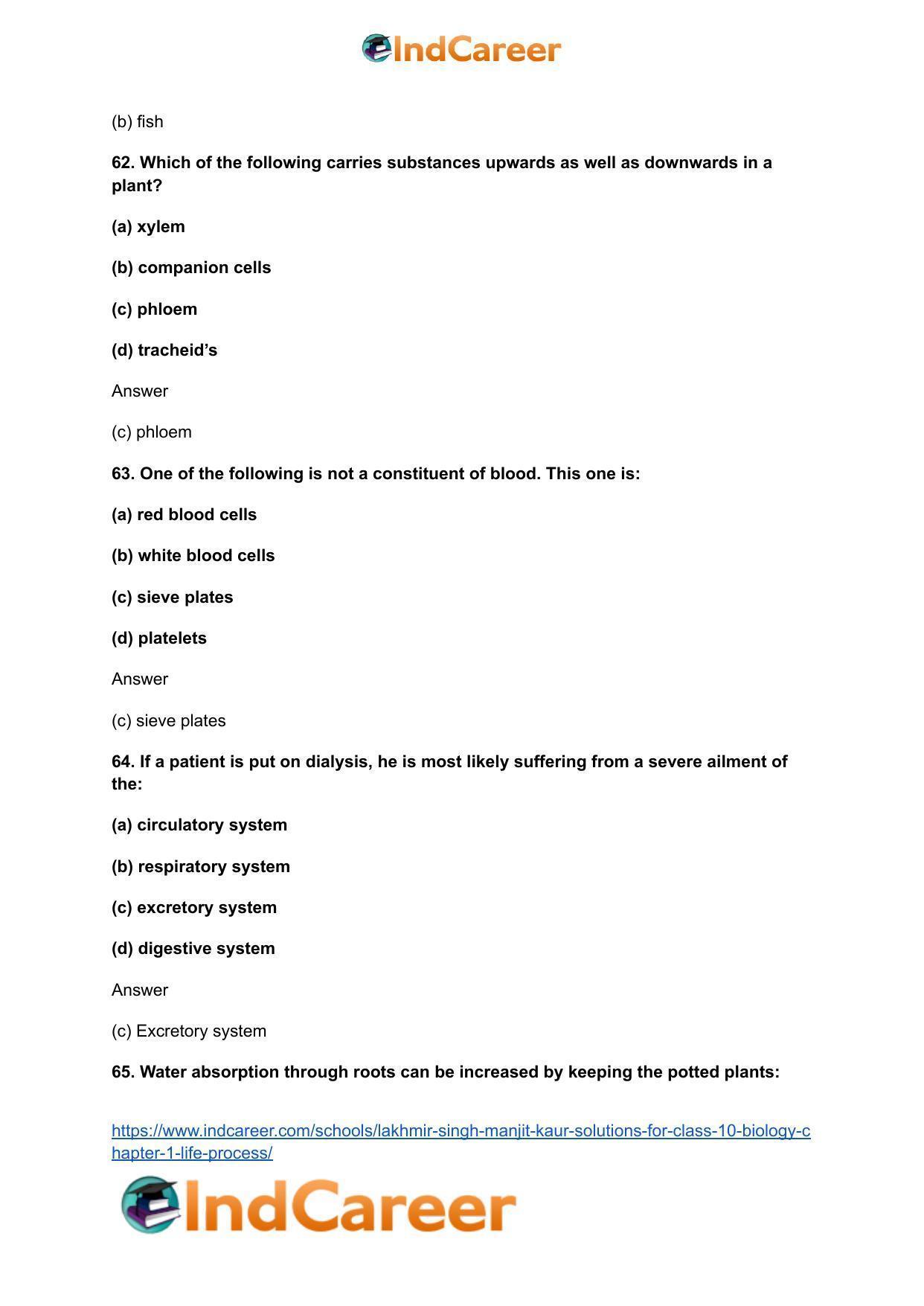 Lakhmir Singh Manjit Kaur  Solutions for Class 10 Biology: Chapter 1- Life Process - Page 103