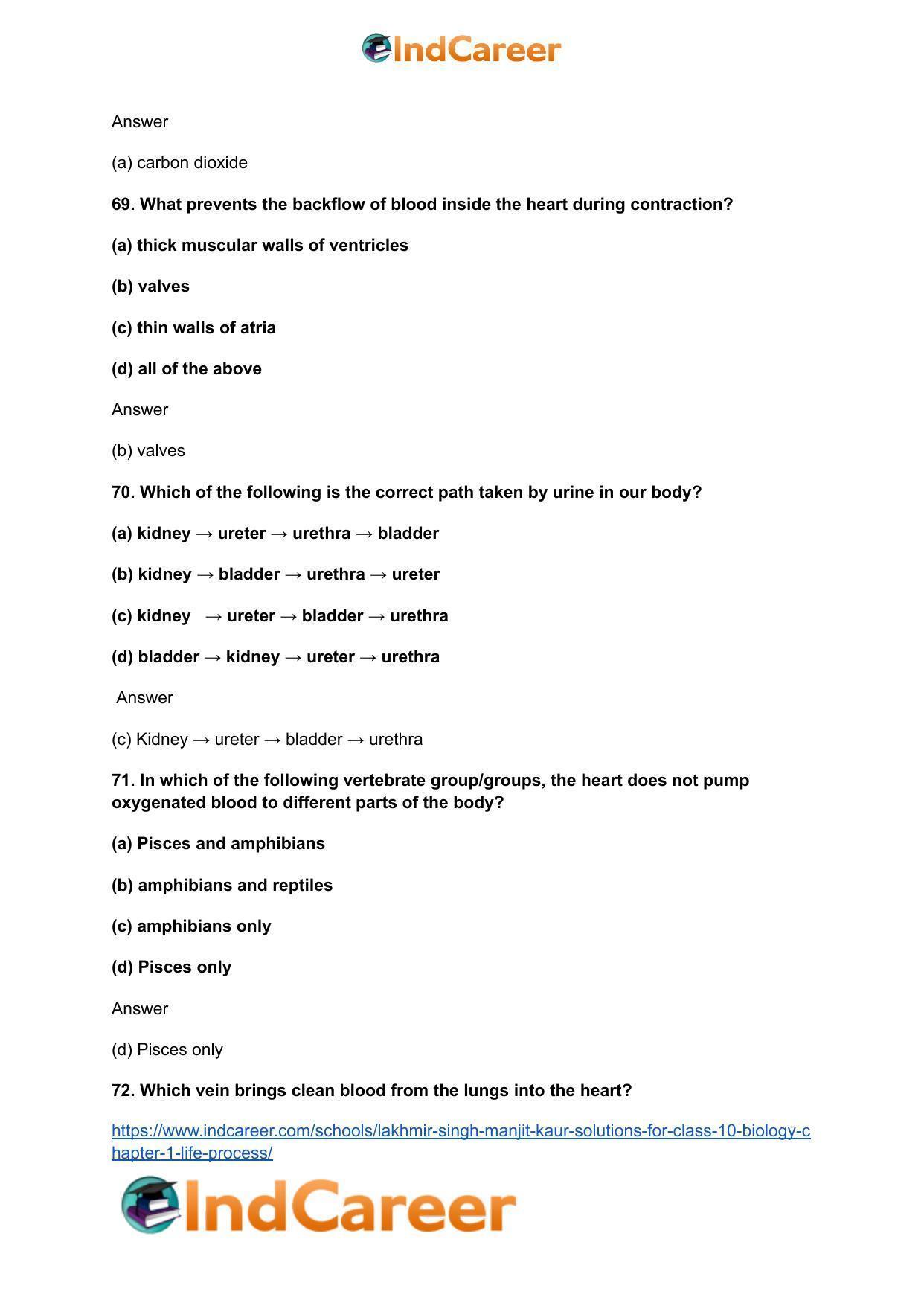 Lakhmir Singh Manjit Kaur  Solutions for Class 10 Biology: Chapter 1- Life Process - Page 105