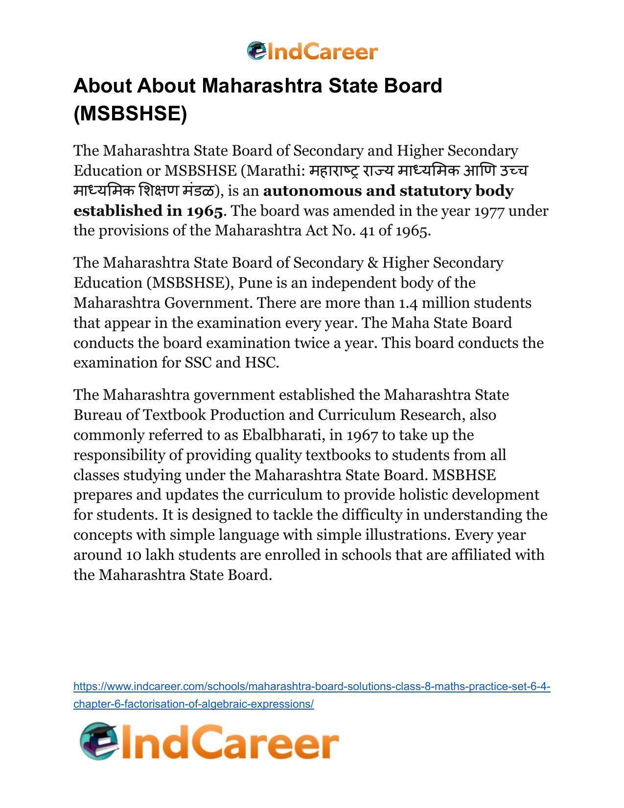 Maharashtra Board Solutions Class 8-Maths (Practice Set 6.4): Chapter 6- Factorisation of Algebraic Expressions - Page 11