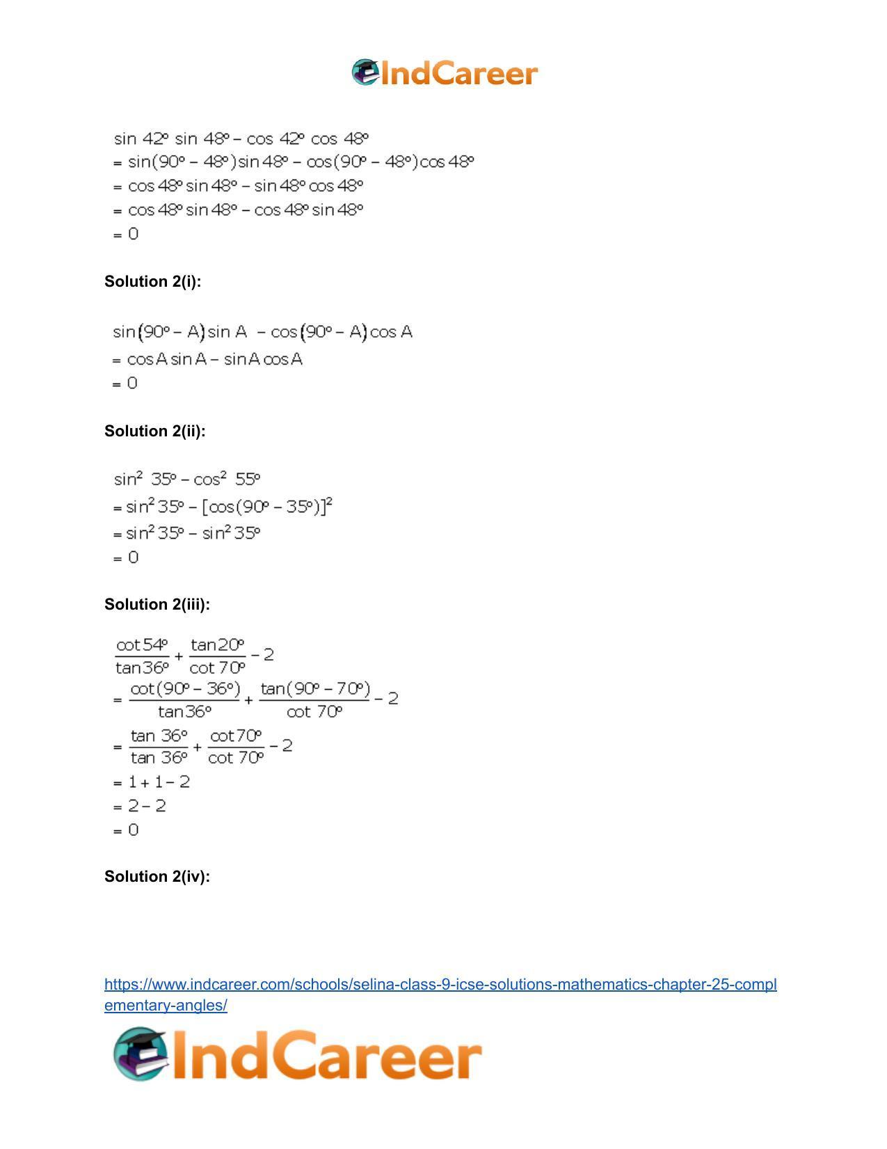 Selina Class 9 ICSE Solutions Mathematics : Chapter 25- Complementary Angles - Page 4