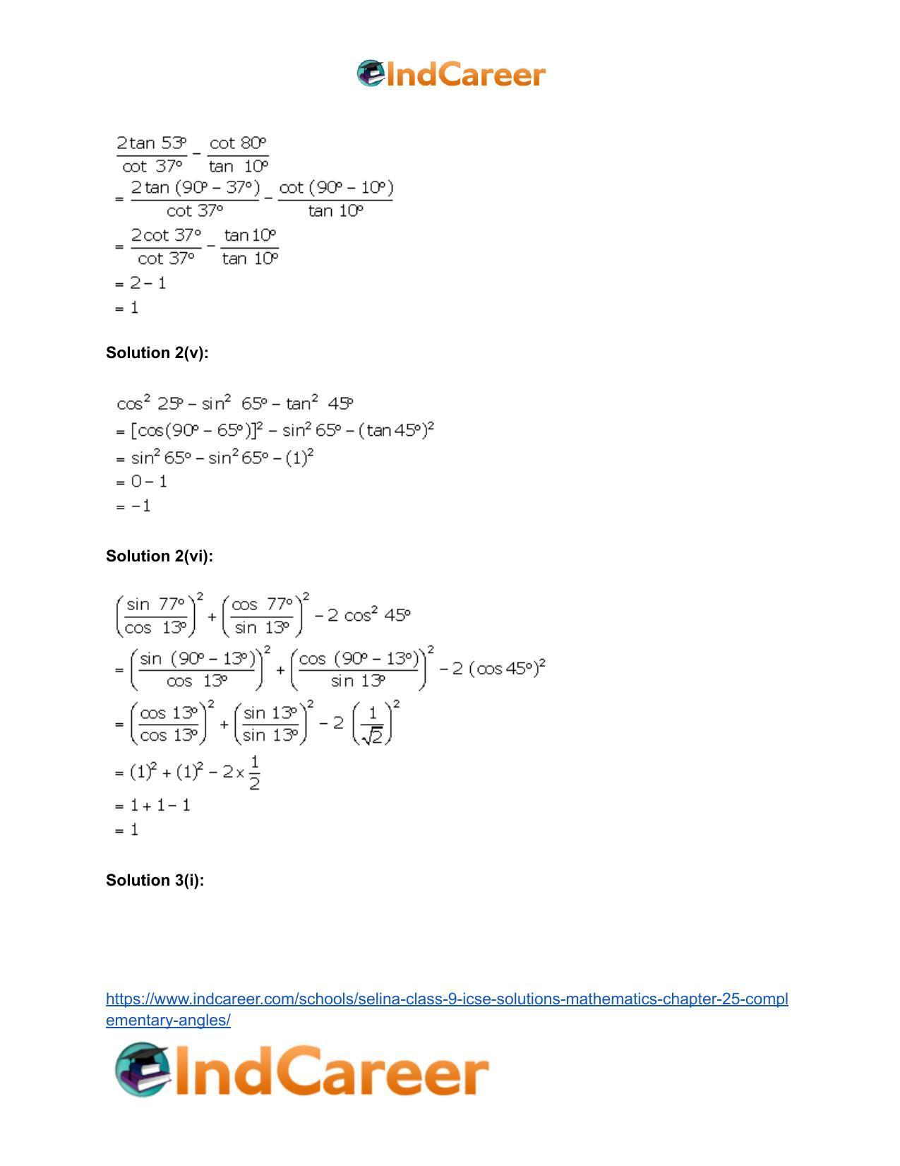 Selina Class 9 ICSE Solutions Mathematics : Chapter 25- Complementary Angles - Page 5