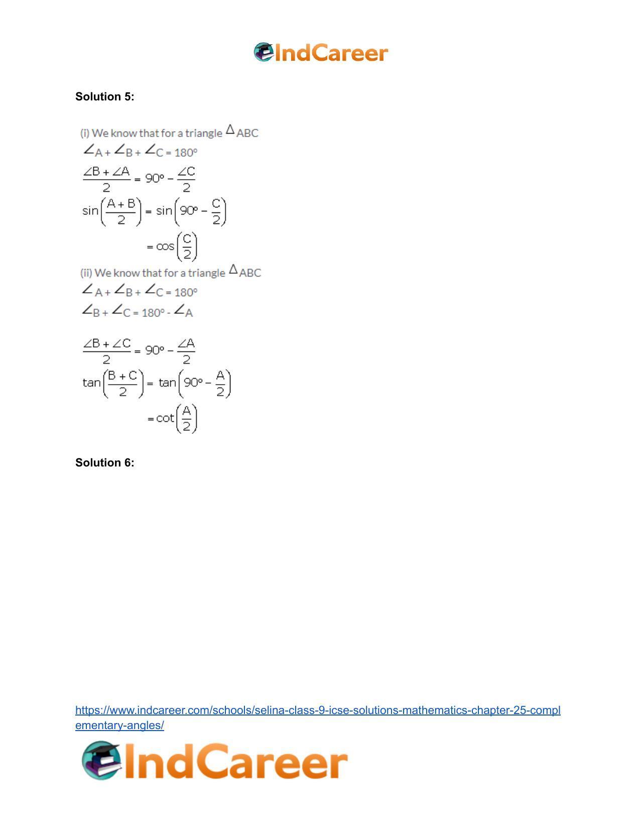 Selina Class 9 ICSE Solutions Mathematics : Chapter 25- Complementary Angles - Page 7