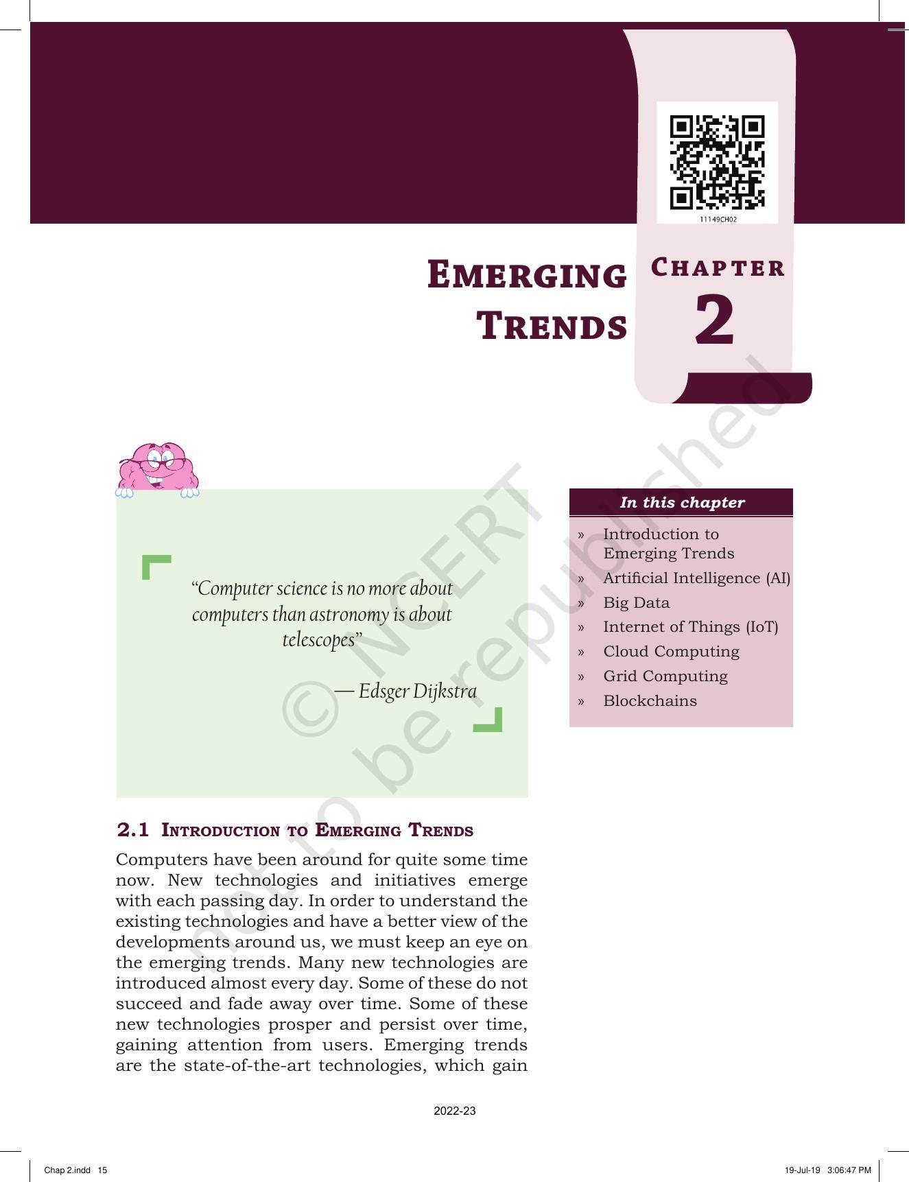 NCERT Book for Class 11 Informatics Practices Chapter 2 Emerging Trends - Page 1