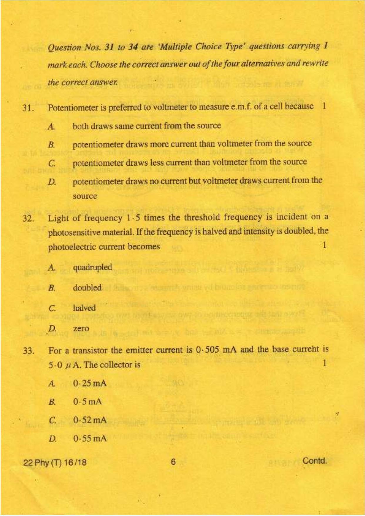 COHSEM Class 12 Physics 2018 Question Papers - Page 6