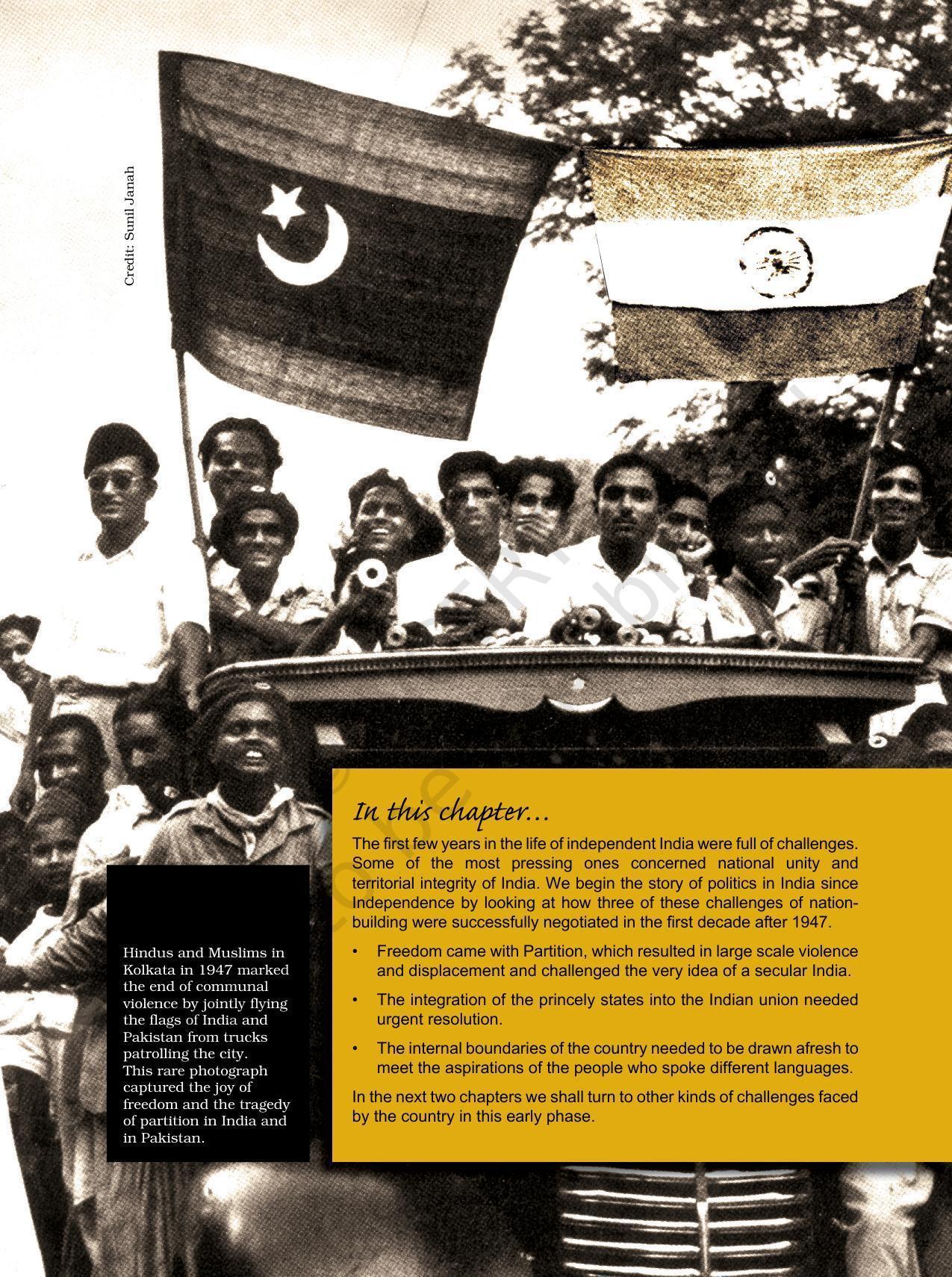NCERT Book for Class 12 Political Science (Politics In India Since Independence) Chapter 1 Challenges of Nation BuildingNCERT Book for Class 12 Political Science (Politics In India Since Independence) Chapter 1 Challenges of Nation Building - Page 1