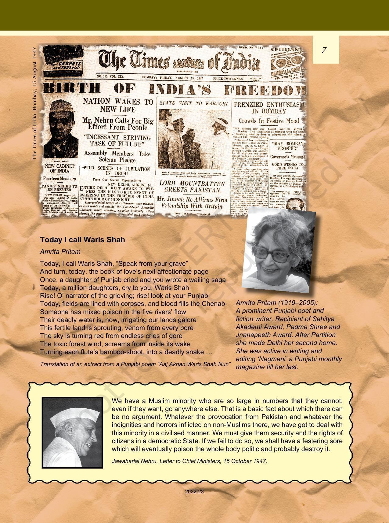 NCERT Book for Class 12 Political Science (Politics In India Since Independence) Chapter 1 Challenges of Nation BuildingNCERT Book for Class 12 Political Science (Politics In India Since Independence) Chapter 1 Challenges of Nation Building - Page 6