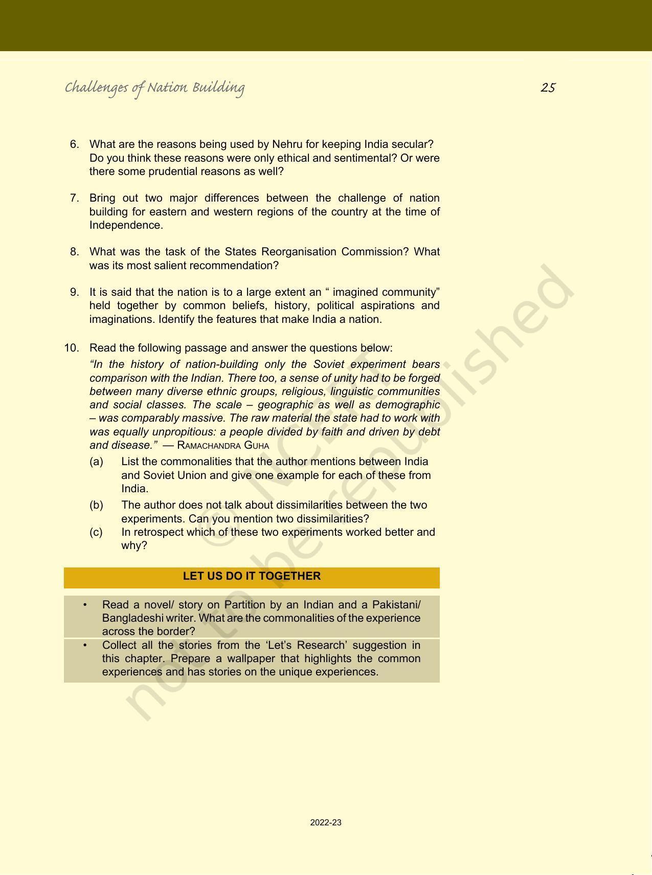 NCERT Book for Class 12 Political Science (Politics In India Since Independence) Chapter 1 Challenges of Nation BuildingNCERT Book for Class 12 Political Science (Politics In India Since Independence) Chapter 1 Challenges of Nation Building - Page 24