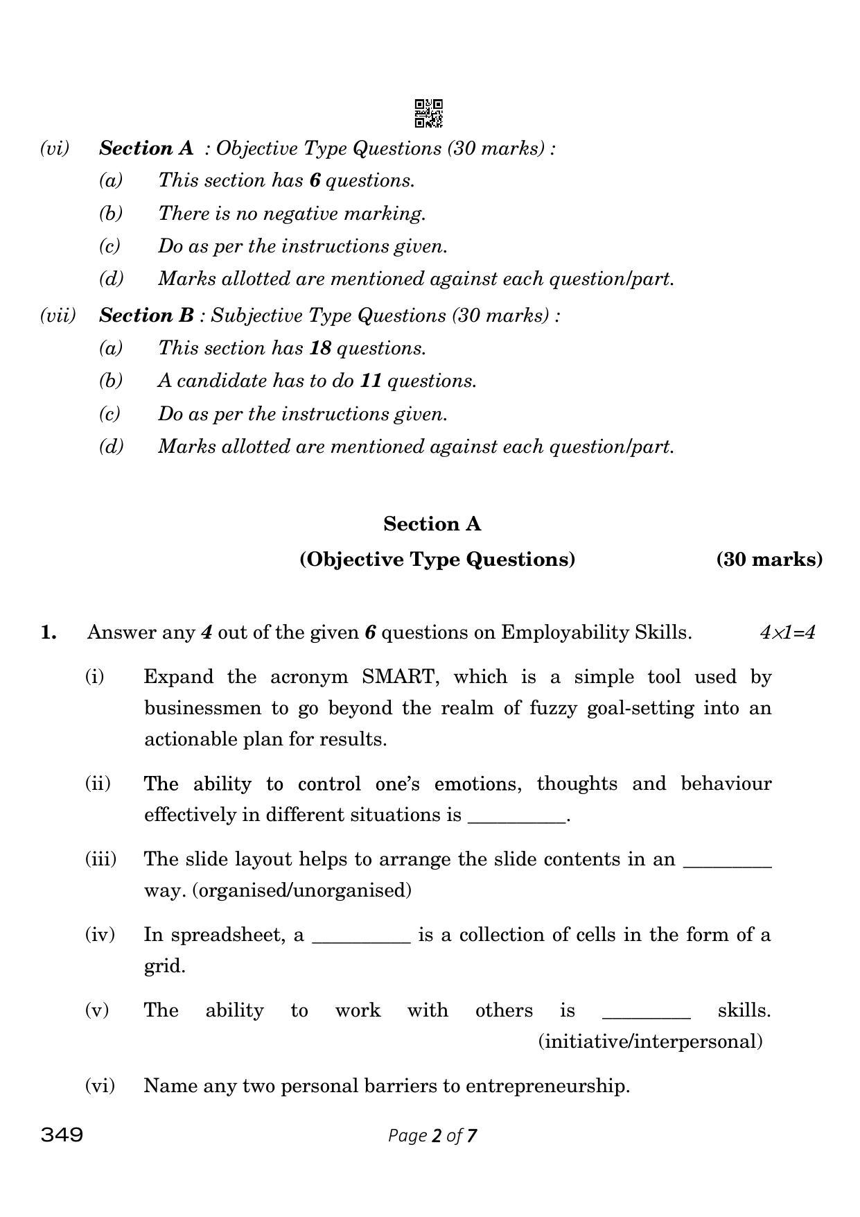 CBSE Class 12 349_Shorthand English 2023 Question Paper - Page 2