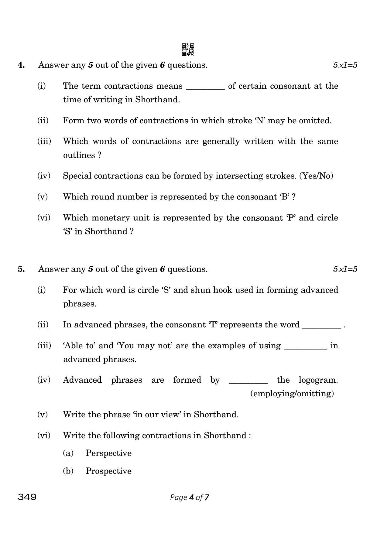 CBSE Class 12 349_Shorthand English 2023 Question Paper - Page 4