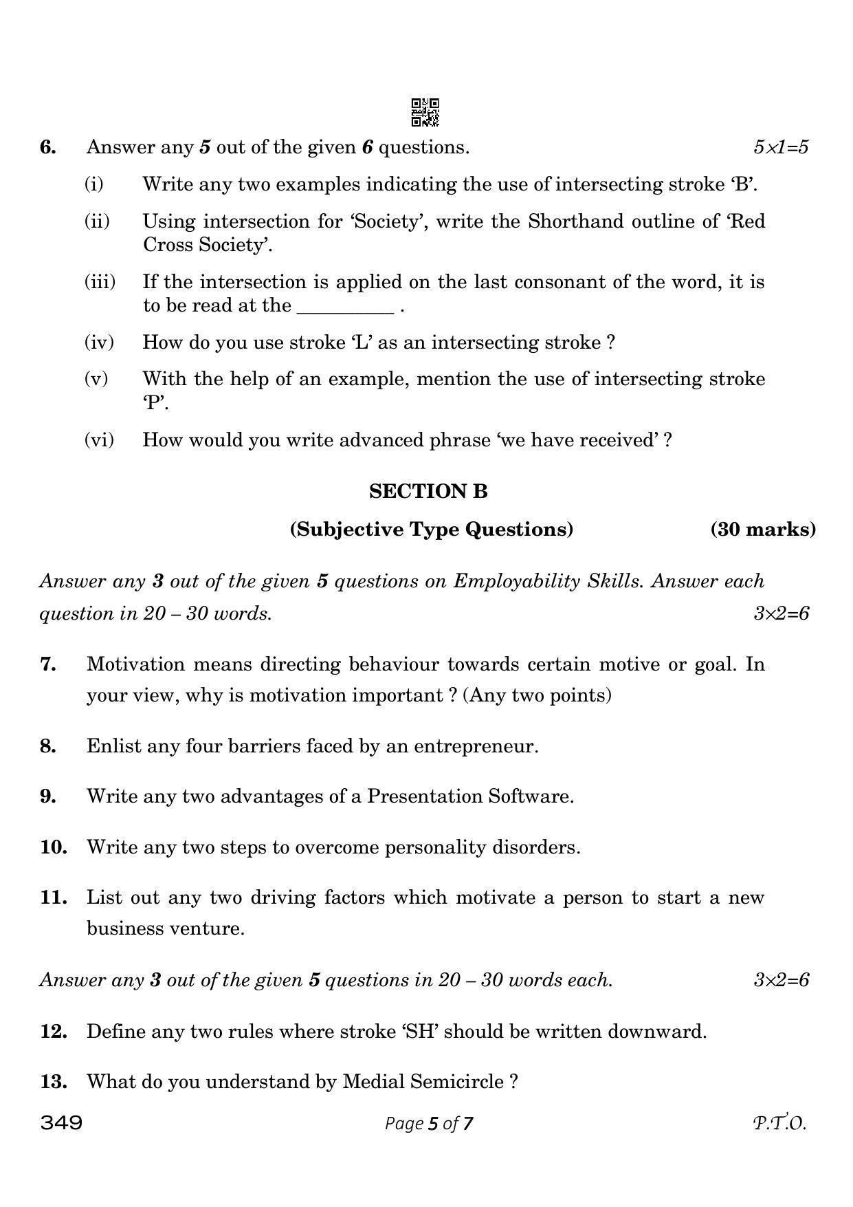 CBSE Class 12 349_Shorthand English 2023 Question Paper - Page 5